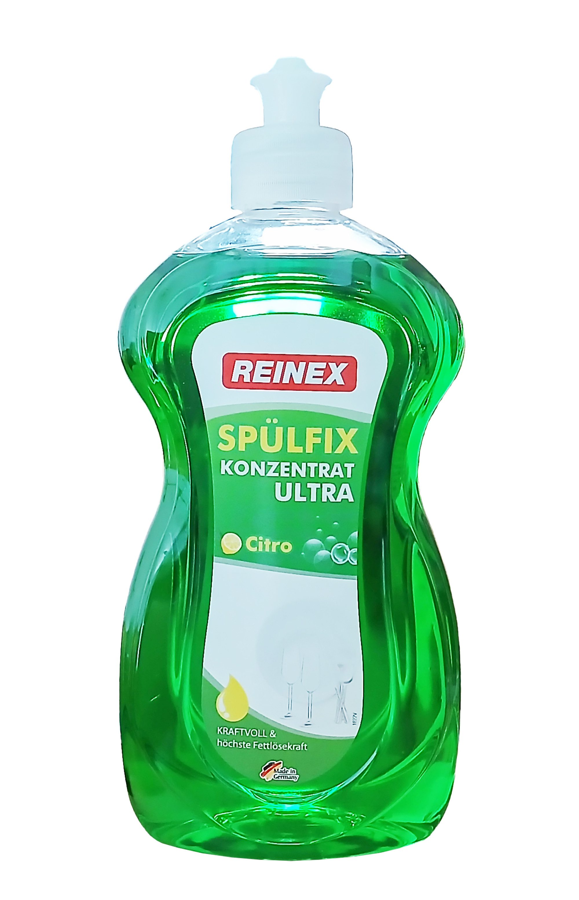 Reinex SPÜLMITTEL SPÜLFIX ULTRA Citro 500ml Konzentrat pH-neutral 42 Geschirrspülmittel (Zitrone Handspülmittel Geschirrspülmittel Geschirrreiniger Geschirr)