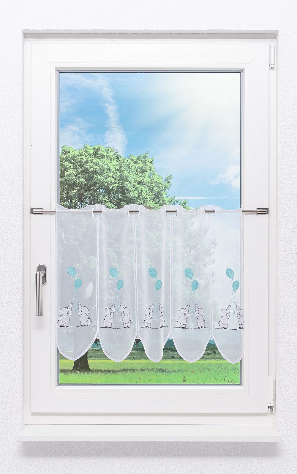 LYSEL® Scheibengardine Elefant, (1 St), transparent, HxB 45x48.6cm