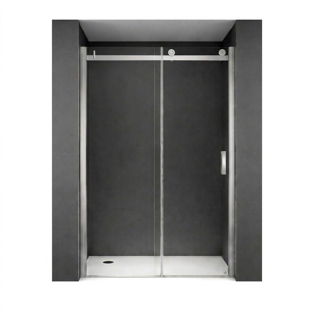 BuyLando.Shop Dusch-Schiebetür Glaswerk Westfalen- Viktoria 140x195cm Nischentür/Schiebetür-Silber, 140x195 cm, Glas