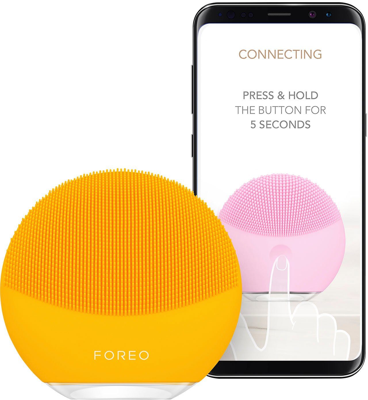 FOREO Elektrische alle yellow LUNA Gesichtsreinigungsbürste 3, Hauttypen für mini sunflower