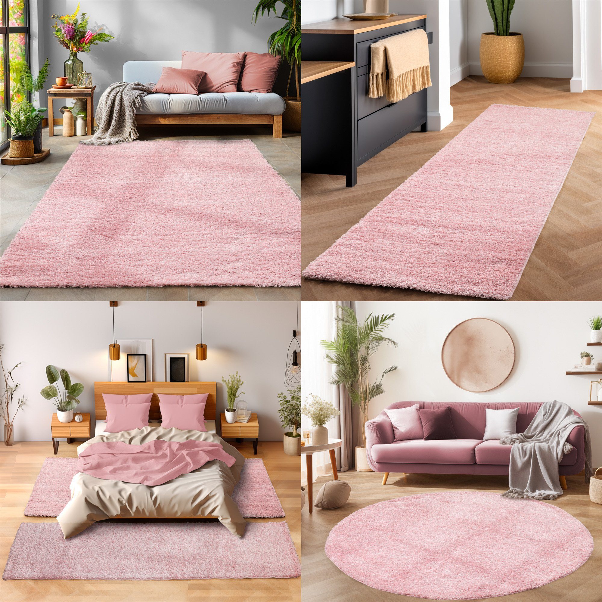 SIMPEX24 Teppich Unicolor - Einfarbig, Rund, Höhe: 30 mm, Modern Kurzflor T günstig online kaufen