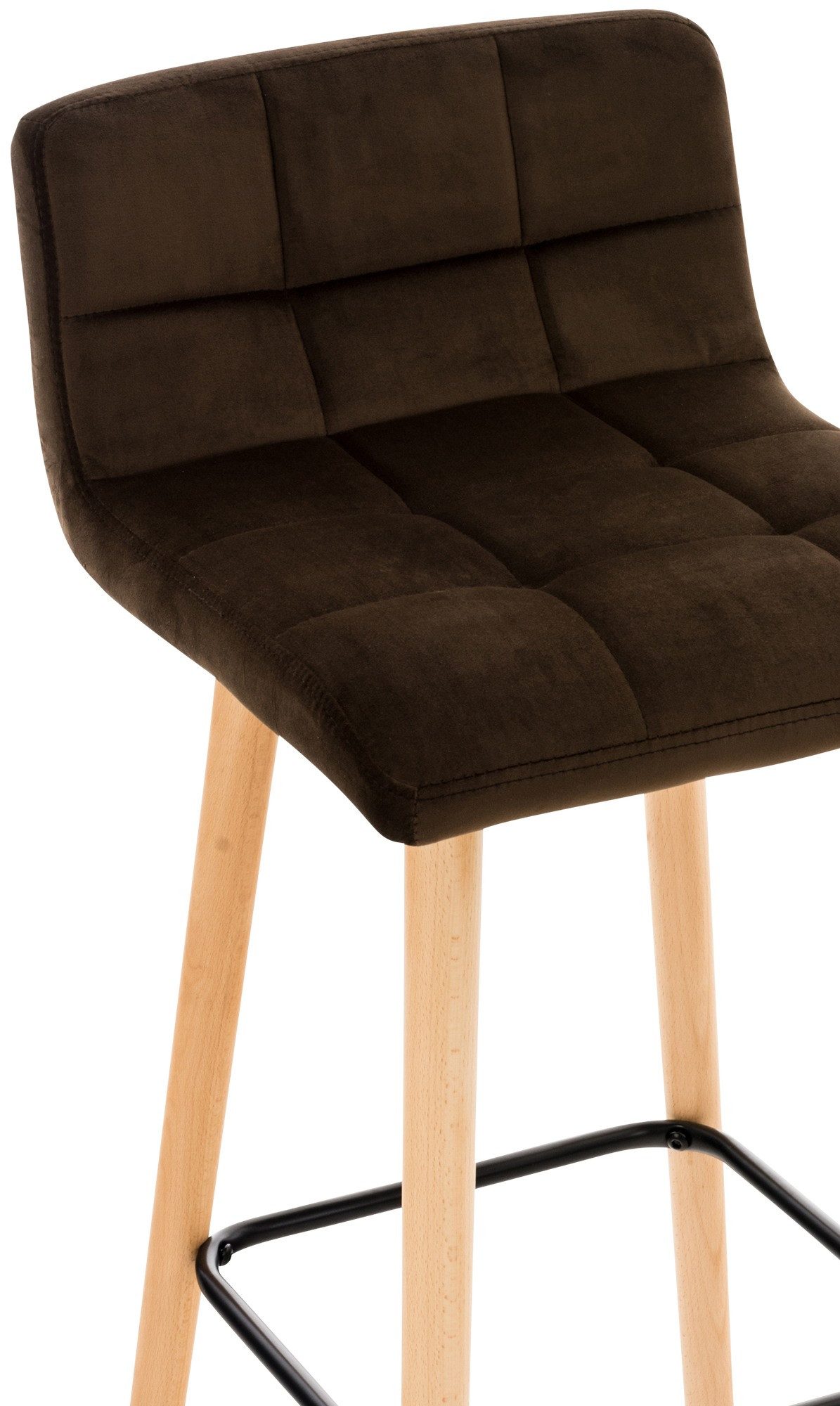 CLP Barhocker Lincoln Samt, mit Samtbezug, Vierfußgestell aus Buchenholz