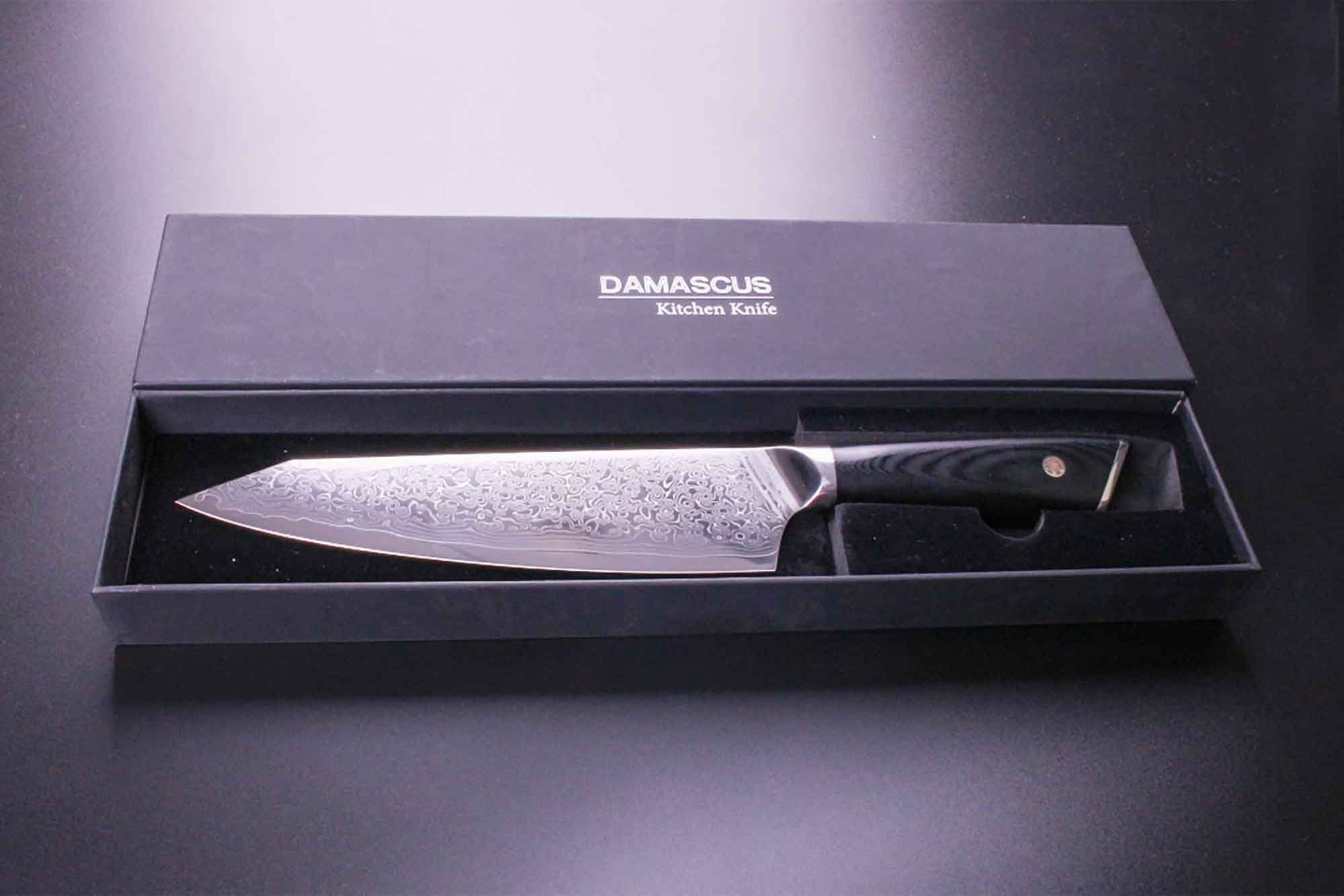Muxel Kochmesser Kochmesser und Küchenmesser Damast Edelstahl Chefmesser mit 20 cm