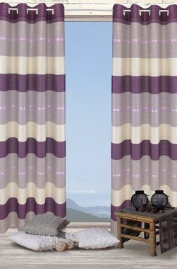 Vorhang Solea, VHG, Ösen (1 St), halbtransparent, Polyester, Schal, Blockstreifen, Höhe 245cm, Breite 140cm
