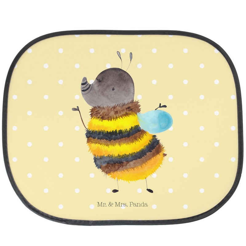 Sonnenschutz Hummel flauschig - Gelb Pastell - Geschenk, Blume, Biene, Natur, Gute, Mr. & Mrs. Panda, Seidenmatt, Faltbar & Praktisch