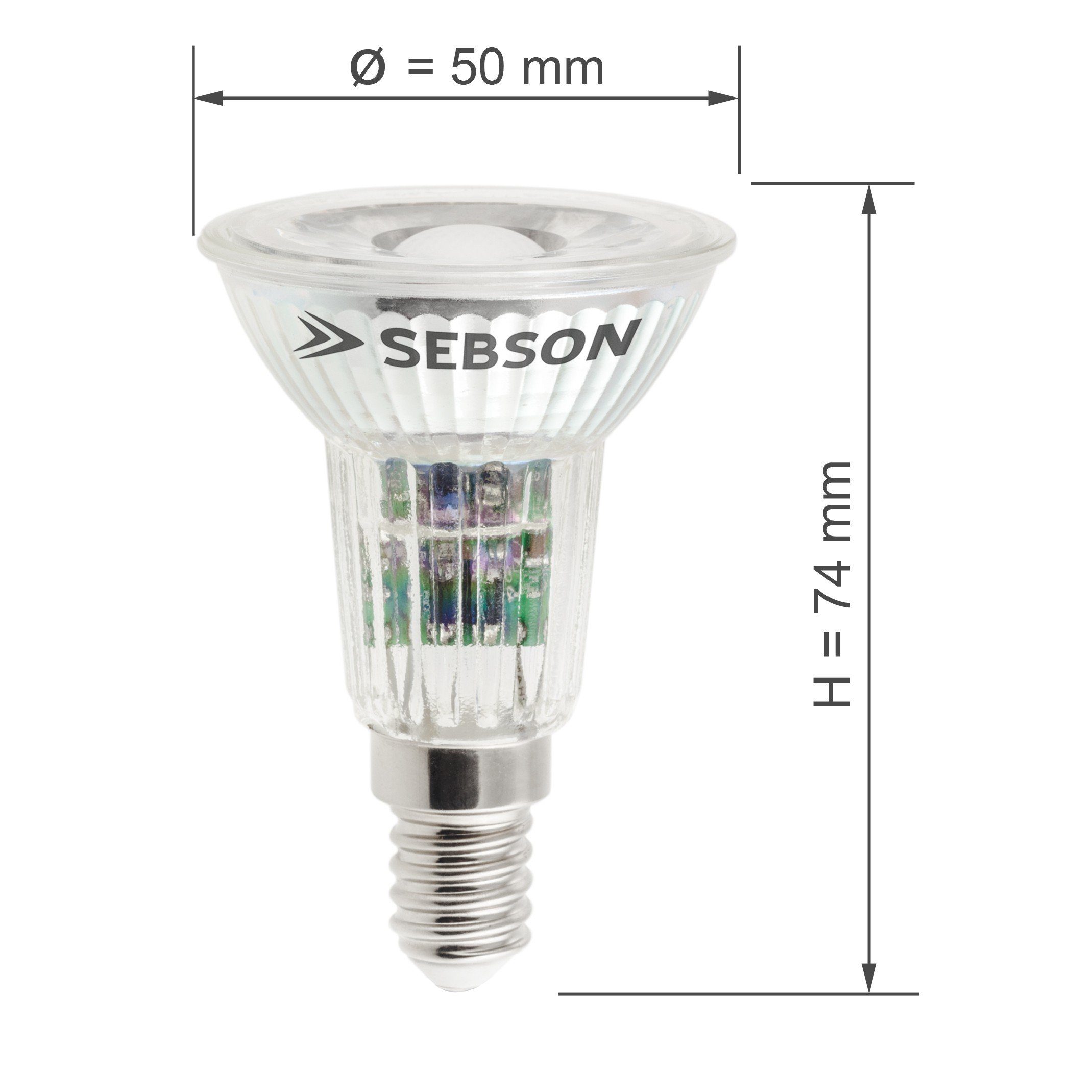 SEBSON LED-Leuchtmittel LED Lampe E14 5W warmweiß 420lm Spot 46° 230V - 4er Pack, 4 St. – Bild 3 von 5