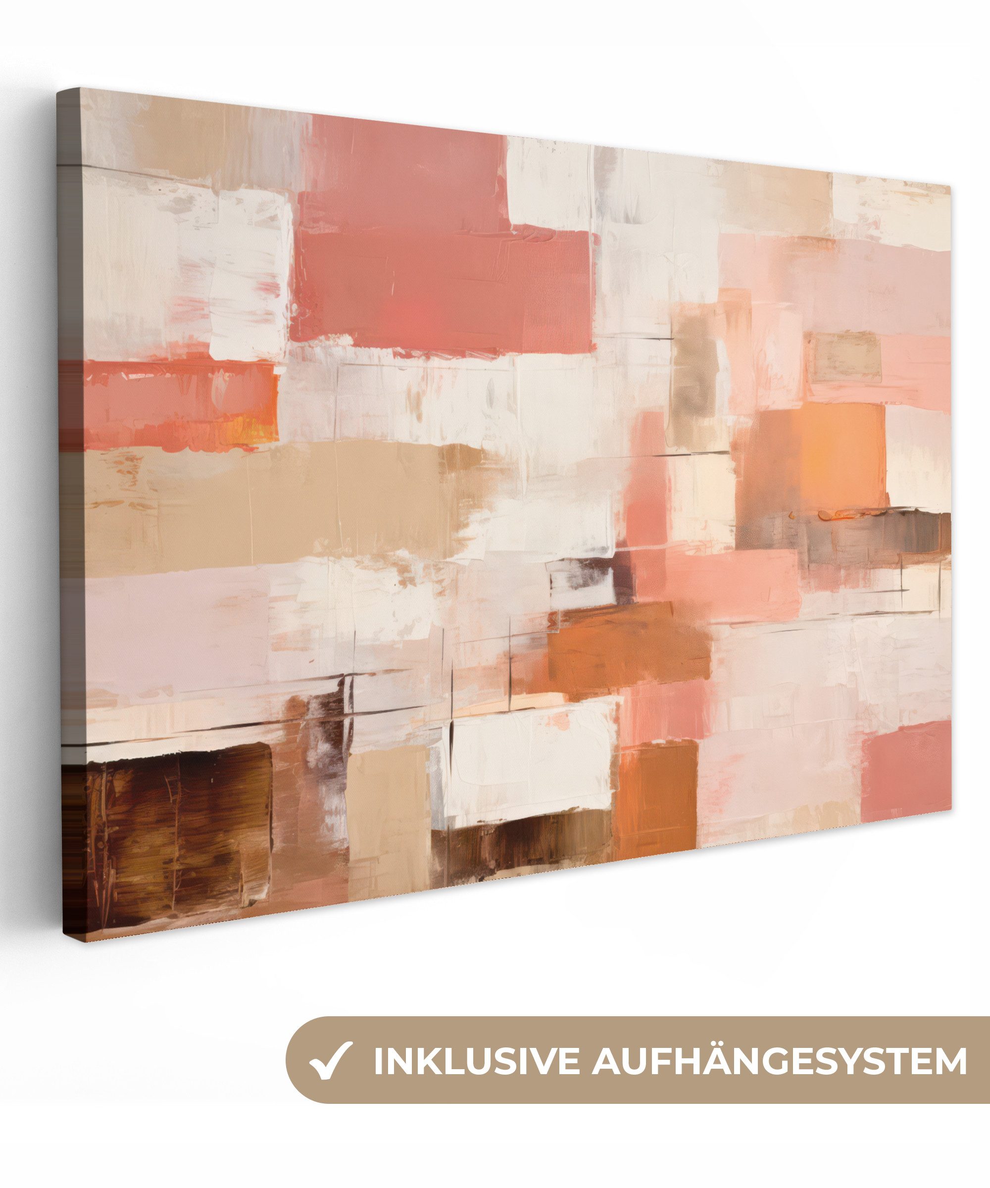 OneMillionCanvasses® Leinwandbild Kunst - Rosa - Abstrakt, Fotodruck (1 St), Leinwand Bilder Klein, Wand Dekoration Aesthetic 30x20 cm