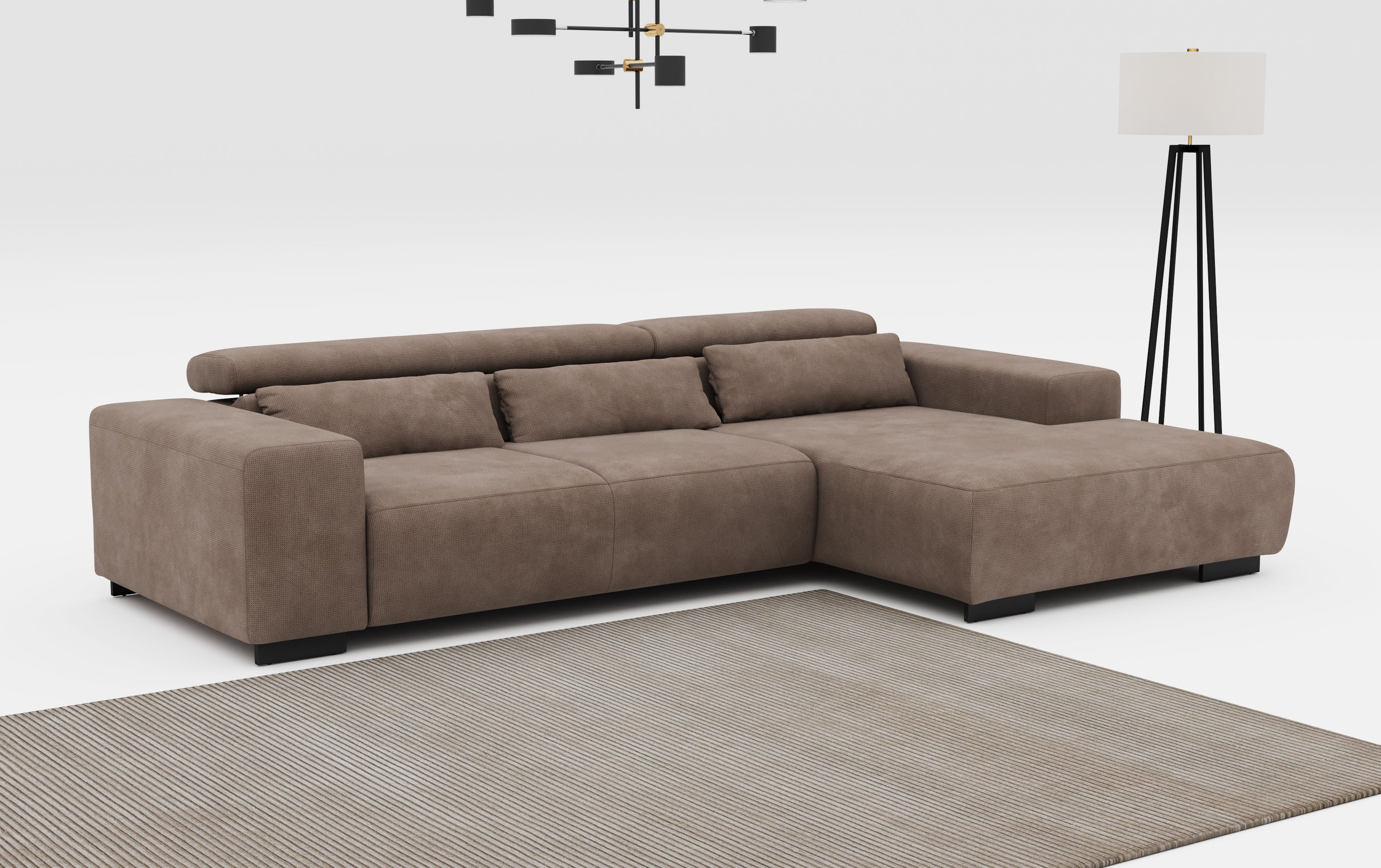 COTTA Ecksofa "Side L-Form, mit Kopfteilverstellung & 3 Nierenkissen", opti günstig online kaufen