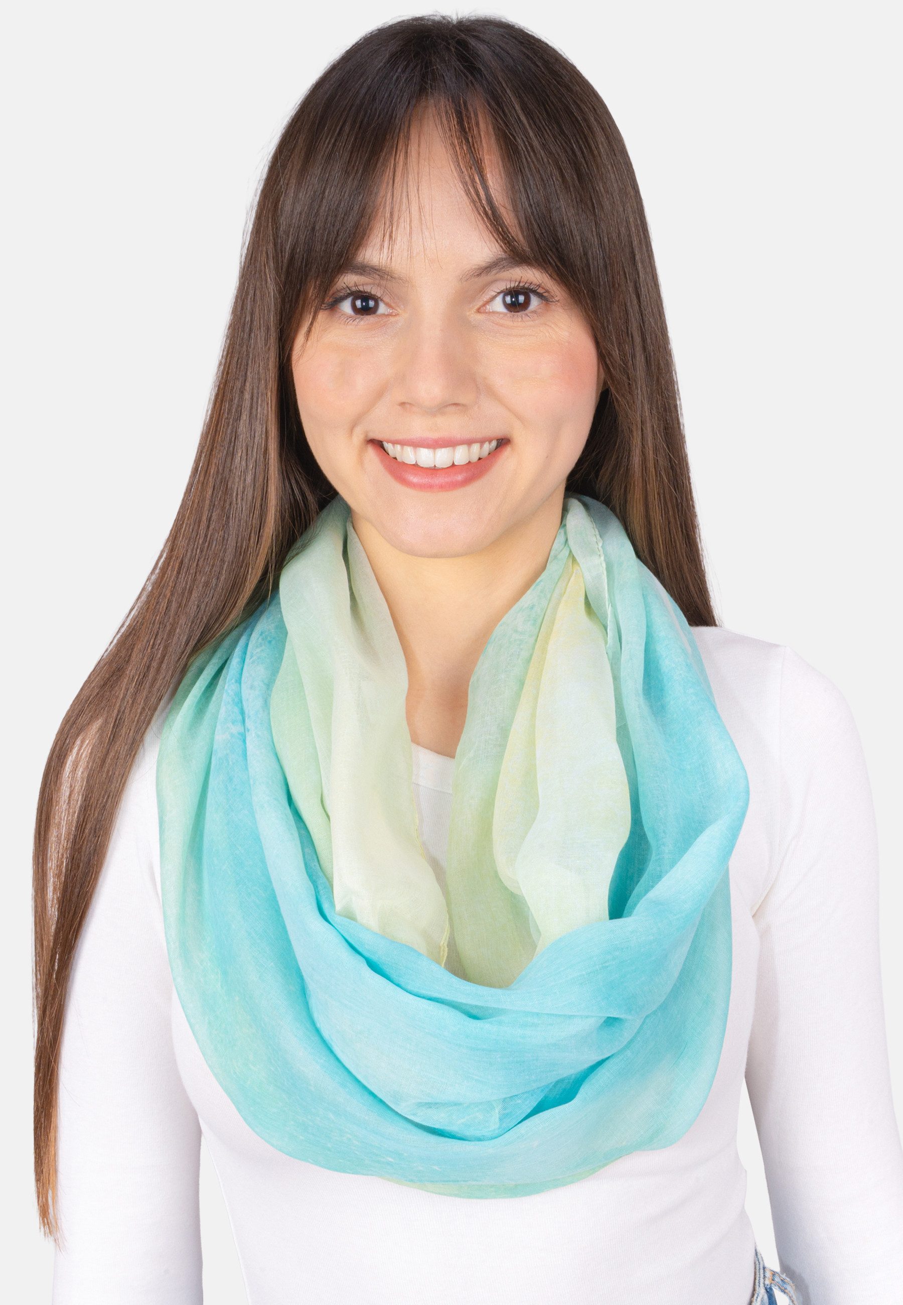 Seasons of April Loop LOOP LOLA, Damen Loop Schal Farbverlauf Ombre Leicht Weich Viskose Sommer Pastell