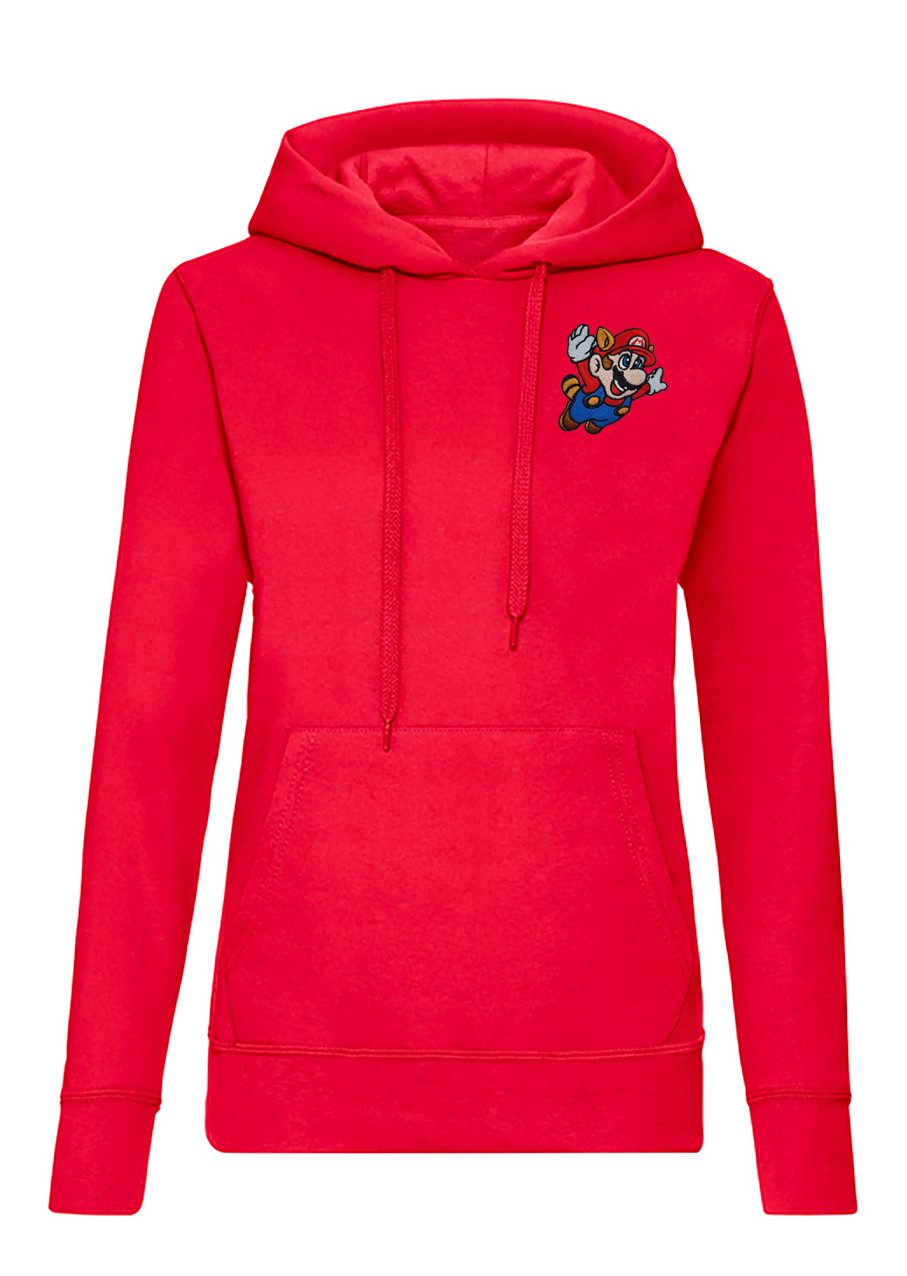 Blondie & Brownie Hoodie Frauen Hoodie MarioFlighPatch Gaming Retro Freizeitlook Baumwolle Set (Einzelartikel) Mario Fligh Patch D Hoodie Urban