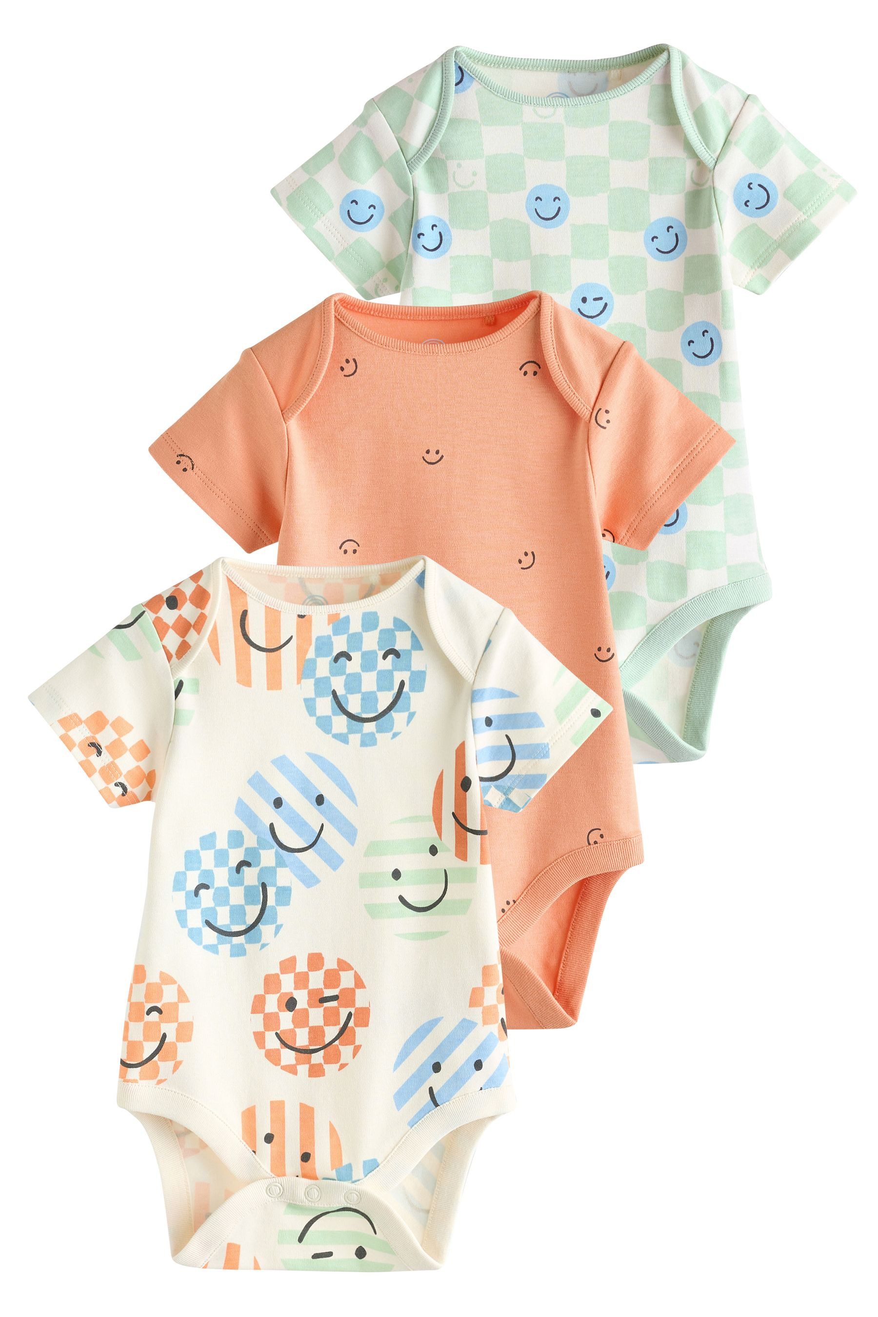 Next Kurzarmbody Kurzärmelige Babybodysuits im 3er-Pack (3-tlg)