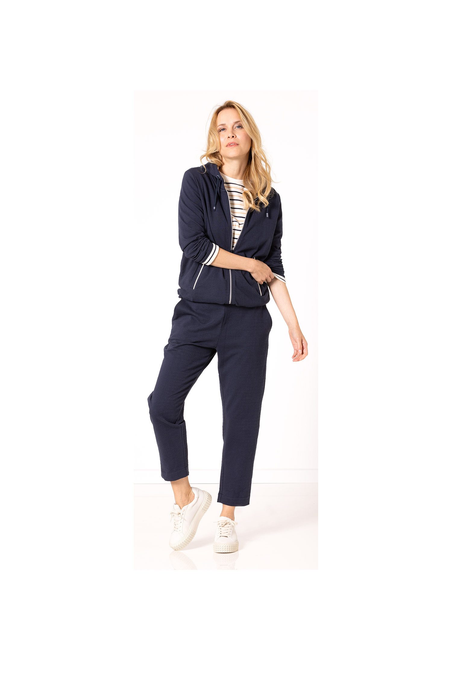 SER Sweatjacke Sweatjacke Ringeleinsätze W4250330 günstig online kaufen