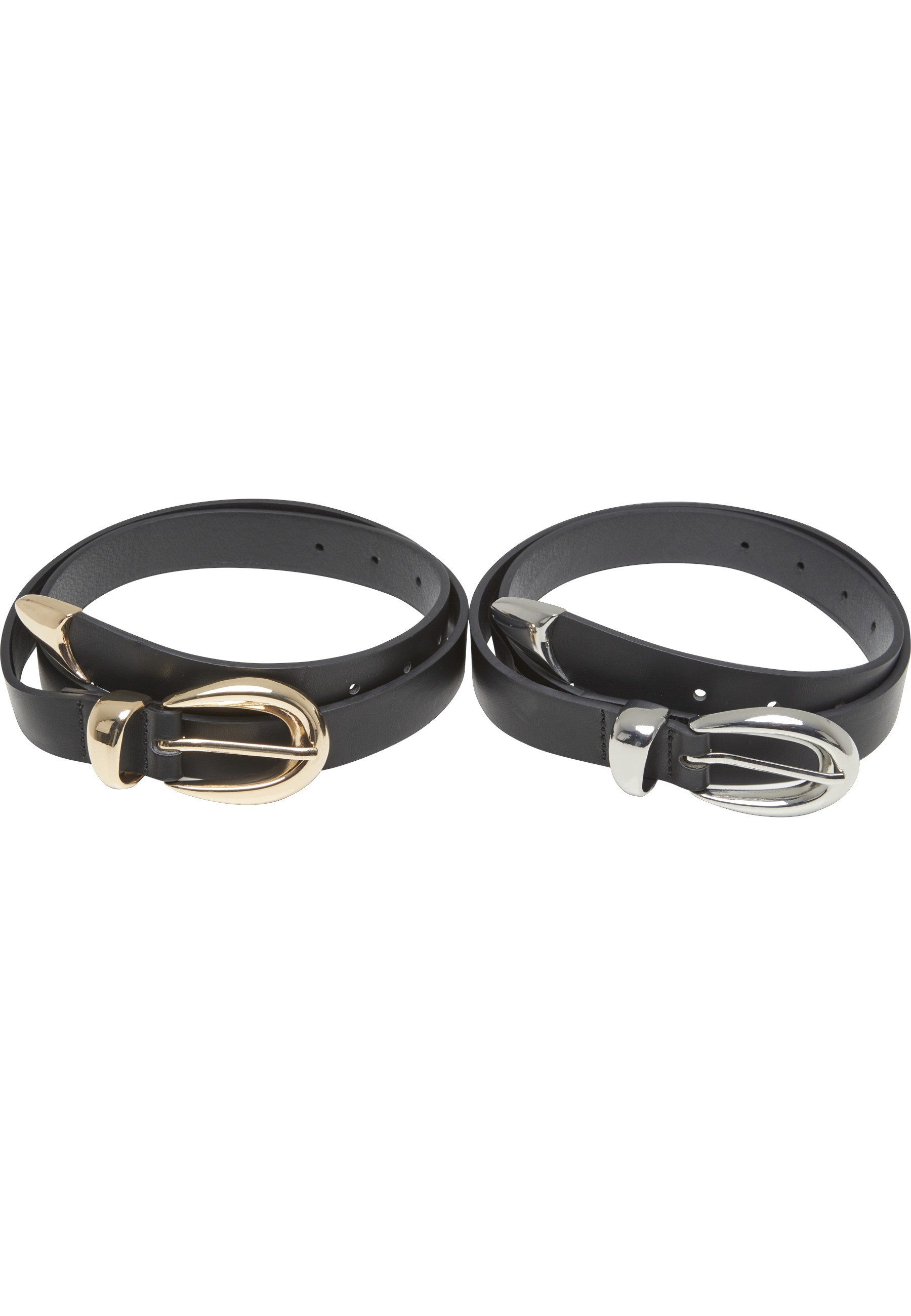 URBAN CLASSICS Synthetikgürtel Urban Classics Chunky Buckle Loop Synthetic Leather Belt 2-Pack