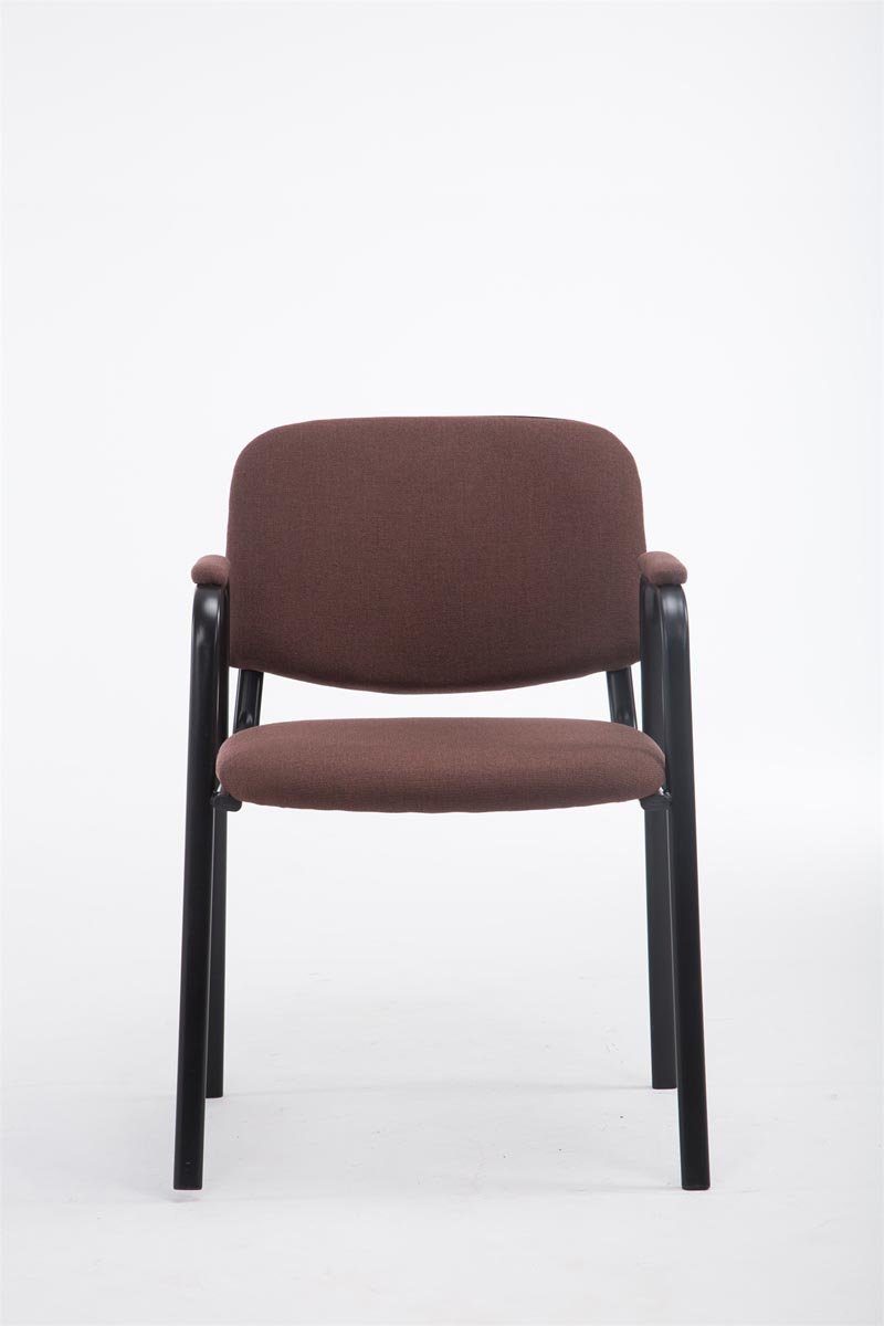 Warteraumstuhl braun Keen TPFLiving - mit Konferenzstuhl - Metall Besucherstuhl Gestell: (Besprechungsstuhl Messestuhl), Polsterung - schwarz - hochwertiger Stoff Sitzfläche: