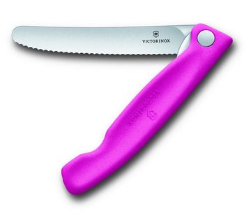 Victorinox Taschenmesser Swiss Classic Faltbares Gemüsemesser, Wellenschl., pink, Blister