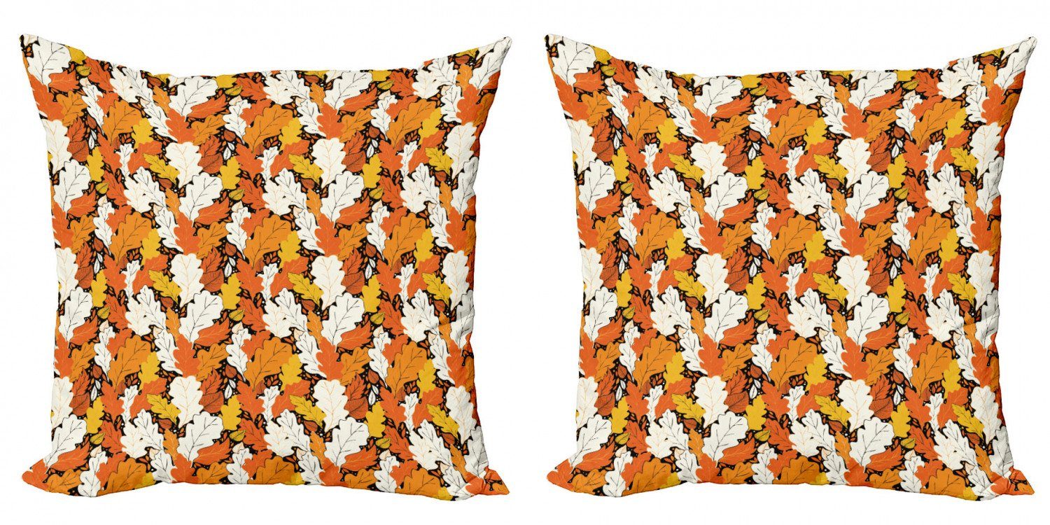 Orange Doppelseitiger Herbst (2 Abakuhaus Modern Hallo Herbst Accent Kissenbezüge Stück), Digitaldruck, Blätter Im