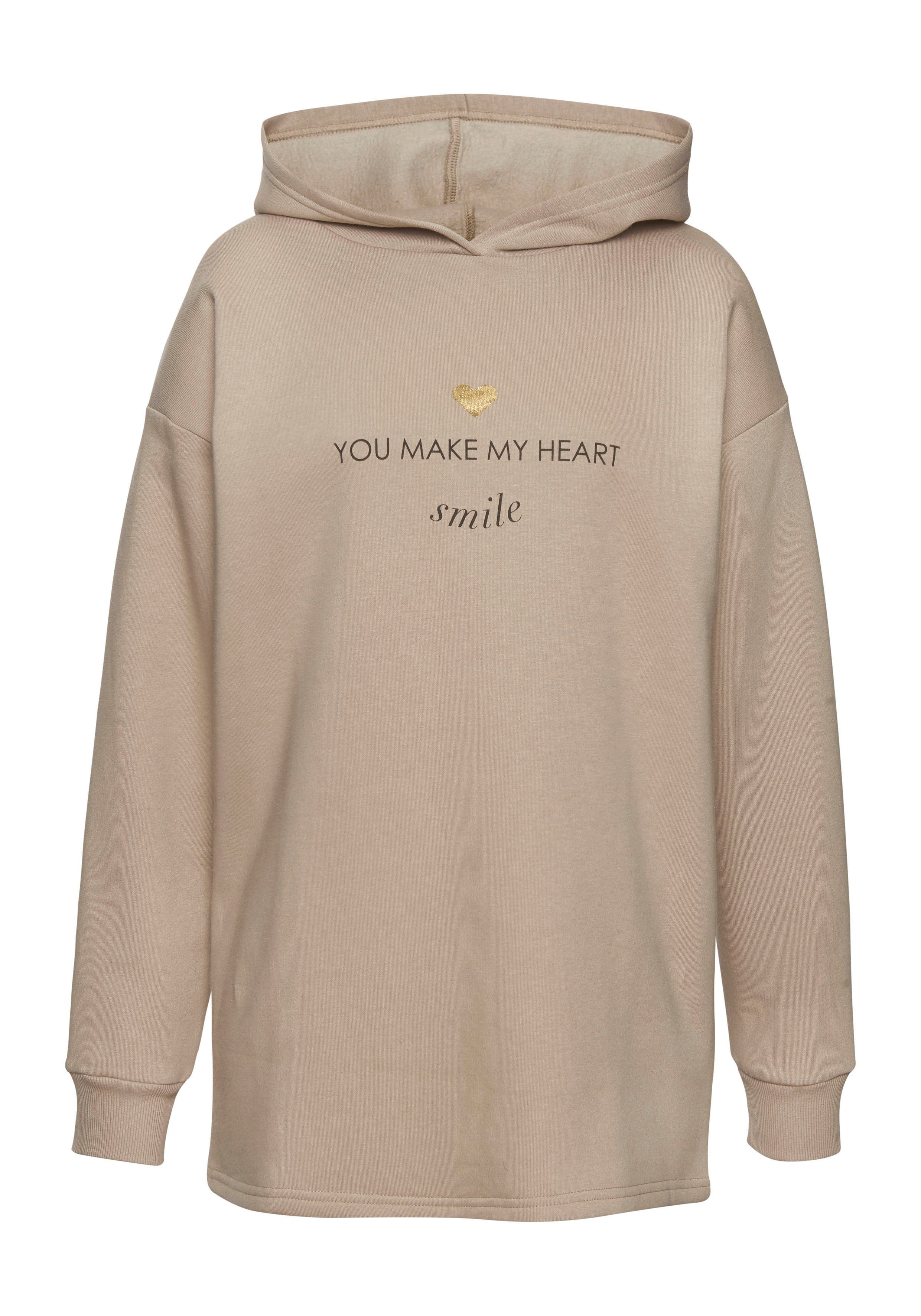 LASCANA Hoodie Lounge-/Kapuzenpullover mit Print vorne, Loungewear – Bild 2 von 5