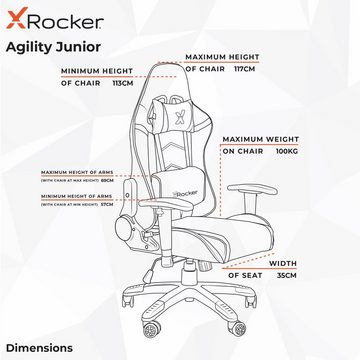 X Rocker Gaming-Stuhl Agility Compact eSports Gaming Bürodrehstuhl für Kinder & Teenager