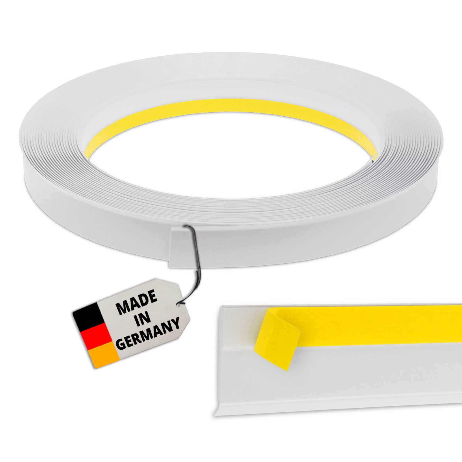 Nobily Fensterleiste PVC-Flachleiste, 80mm mit Lippe,selbstklebend, Zierleisten zur Montage, selbstklebend, Kunststoff, Farbe: Weiß