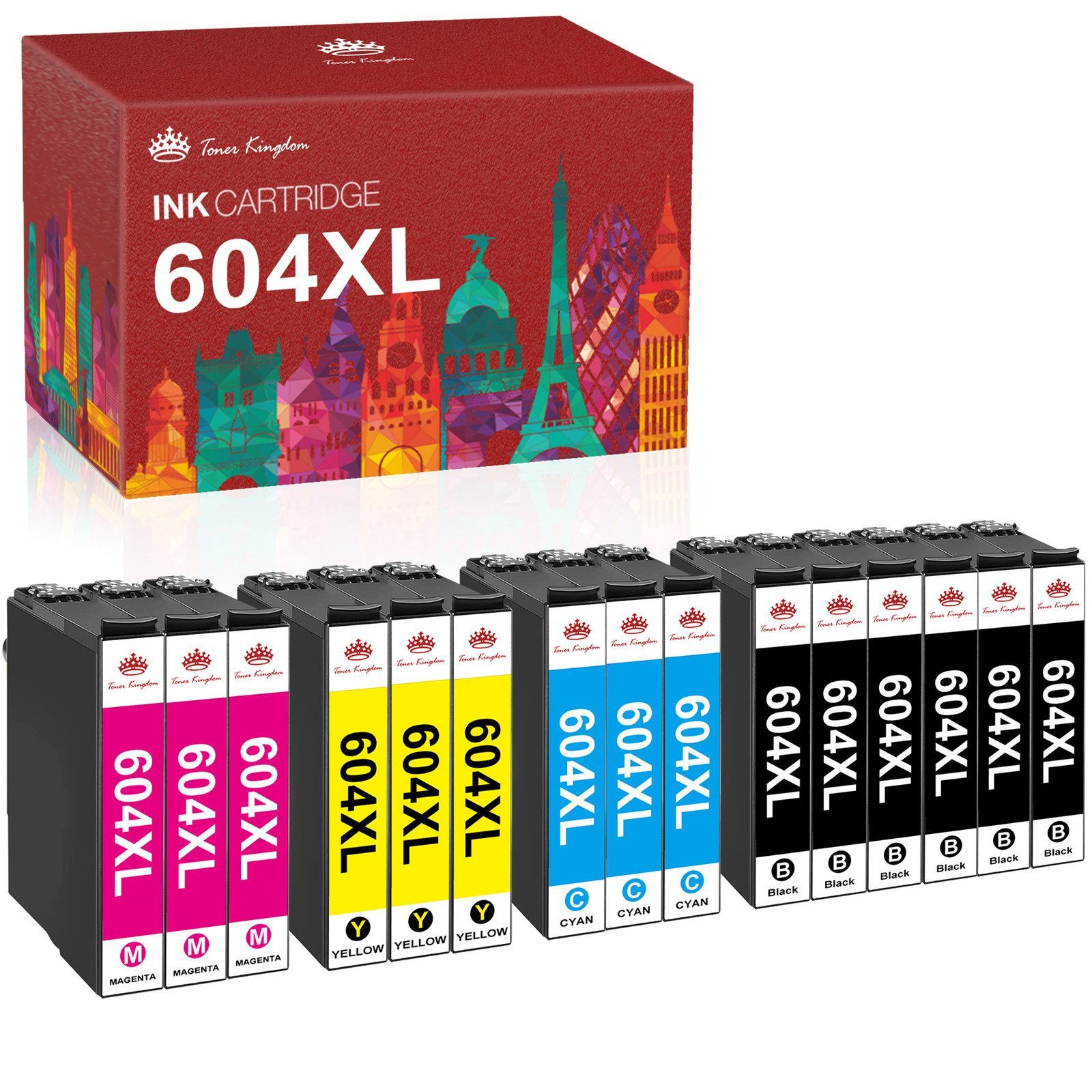 Toner Kingdom für Epson 604 XL druckerpatronen multipack Tintenpatrone (für Epson WorkForce WF-2910DWF WF-2930DWF WF-2935DWF WF-2950DWF, XP-2200 XP-2205 XP-3200 XP-3205 XP-4200 XP-4205)