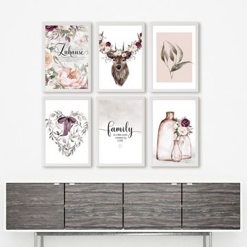 homestyle-accessoires Poster Bilderset DAS SCHÖNSTE AN ZUHAUSE - FAMILY DIN A4/DIN A3 Prints, Ohne Bilderrahmen