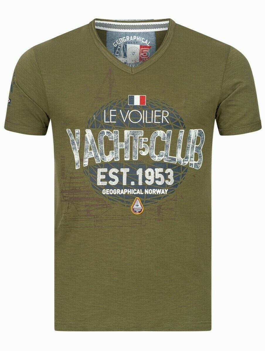 Geographical Norway Kurzarmshirt Geographical Norway T-Shirt Herren Shirt Hemd Sommer Baumwolle Print