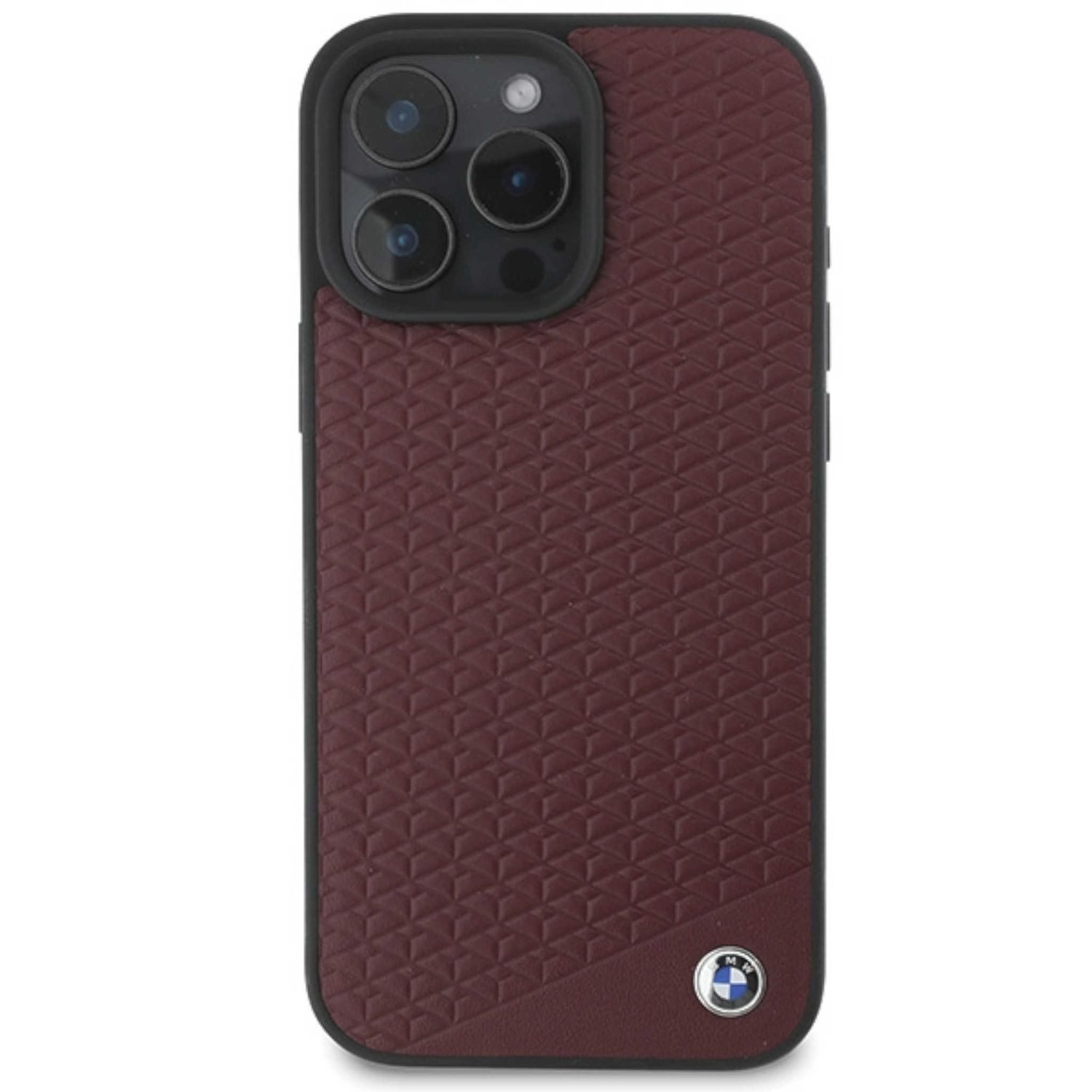 BMW Smartphone-Hülle BMW Apple iPhone 16 Pro Max Leather Diamond Metal Logo MagSafe Case