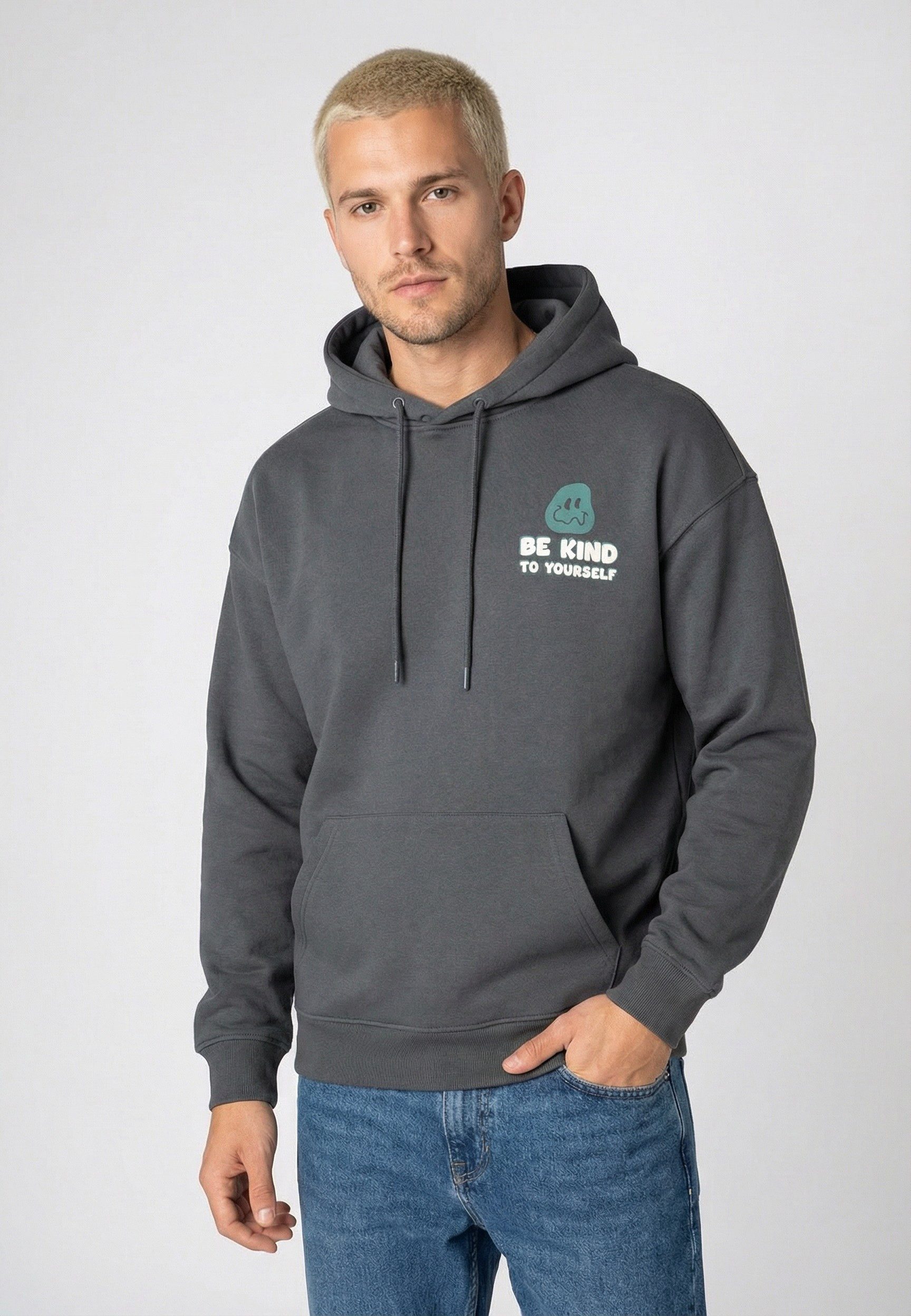 SUBLEVEL Hoodie Herren Kapuzenpullover mit Print Sweater, Kapuzensweatshirt mit Kängurutasche, mit Kapuze, Oversized