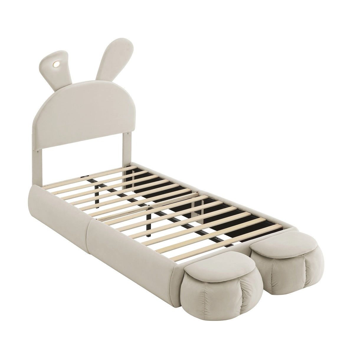 SSY Polsterbett Polsterbett, 90x200 cm, in Beige, aus Samt (set, 1-tlg., Bettgestell ohne Matratze), Bettgestell mit Lattenrost