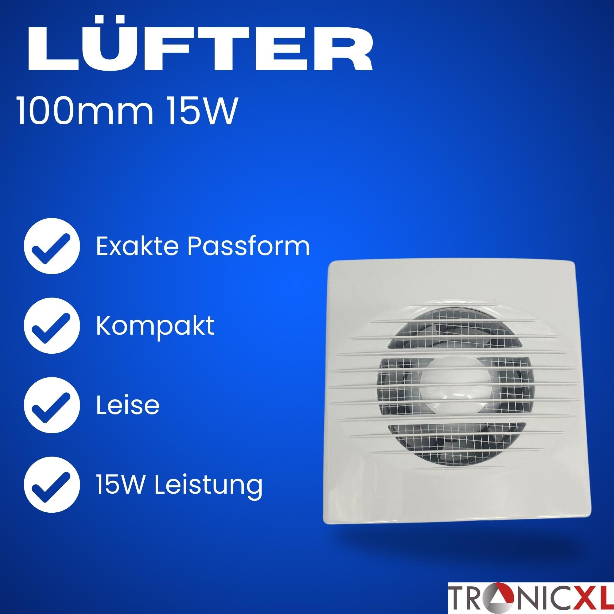TronicXL Wandventilator 100m³/h Lüftungsanlage Set 230V günstig online kaufen