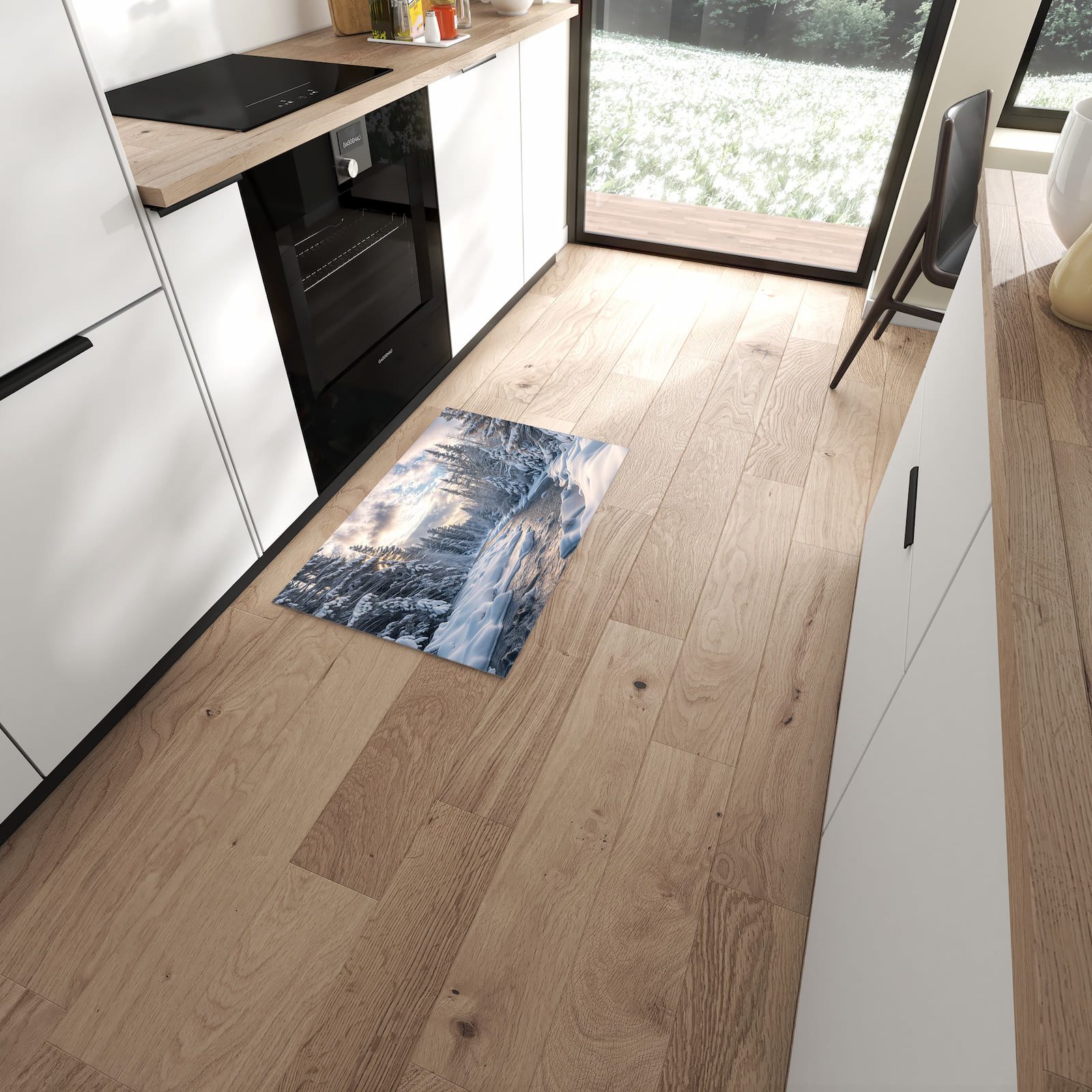 Primedeco Teppich Küchenteppich Winterfluss PVC rutschfest abwaschbar Läufe günstig online kaufen