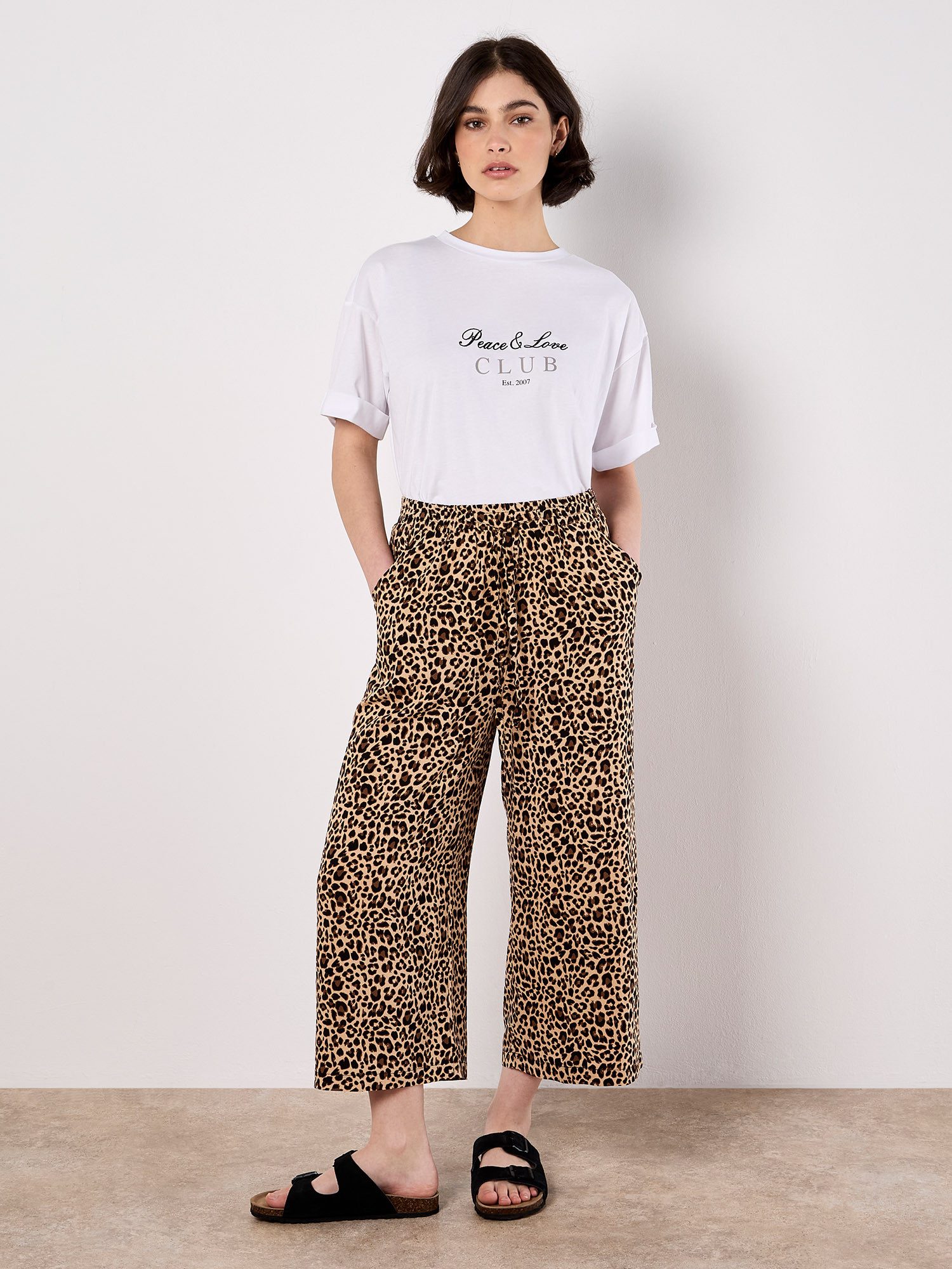 Apricot Culotte Culottes mit Leopardenmuster