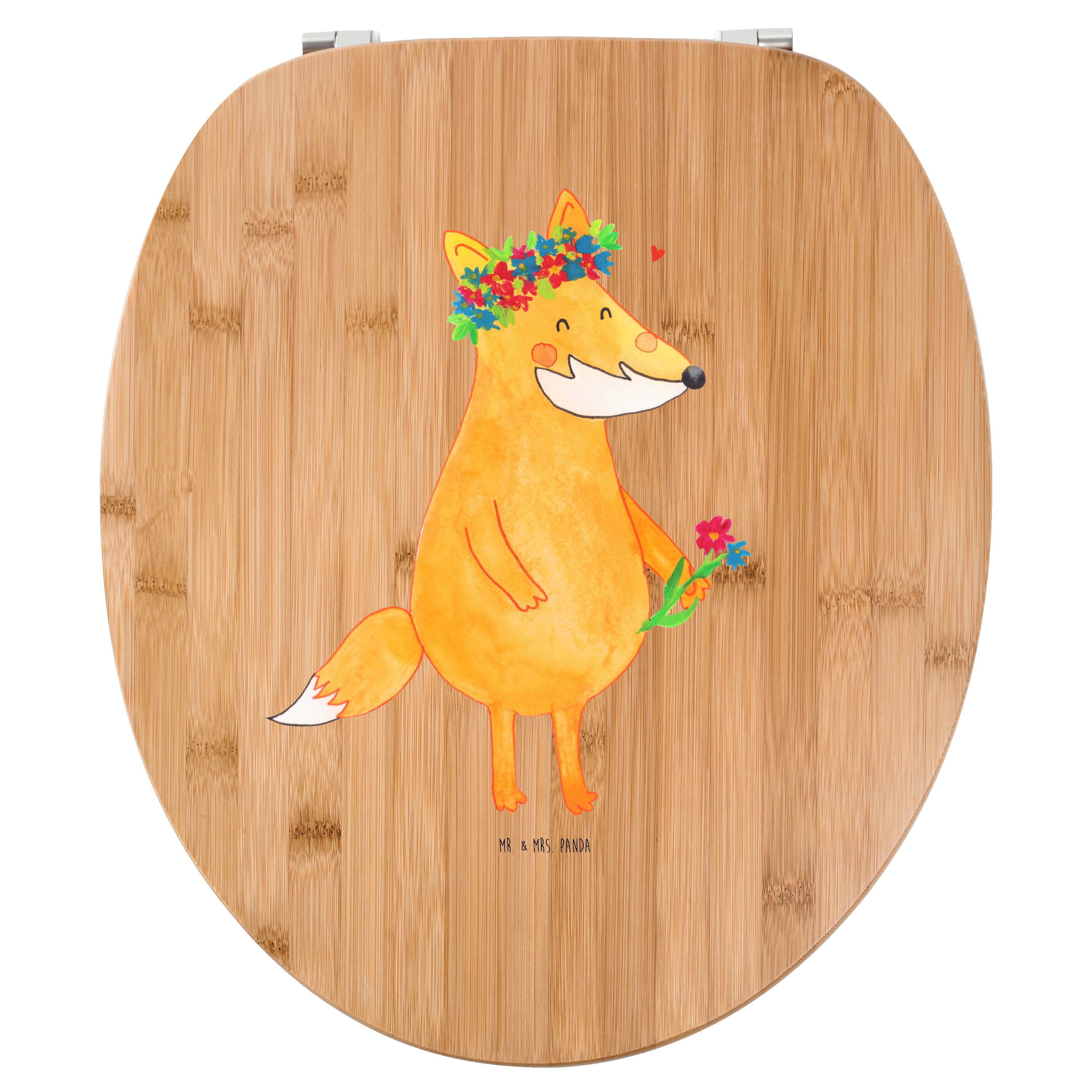 Mr. & Mrs. Panda WC-Sitz Fuchs Blumen, Klodeckel, Transparent, Mich, WC Brille, Liebe, Blumen, (Packung), dekor wc sitz Mich Blumenkranz
