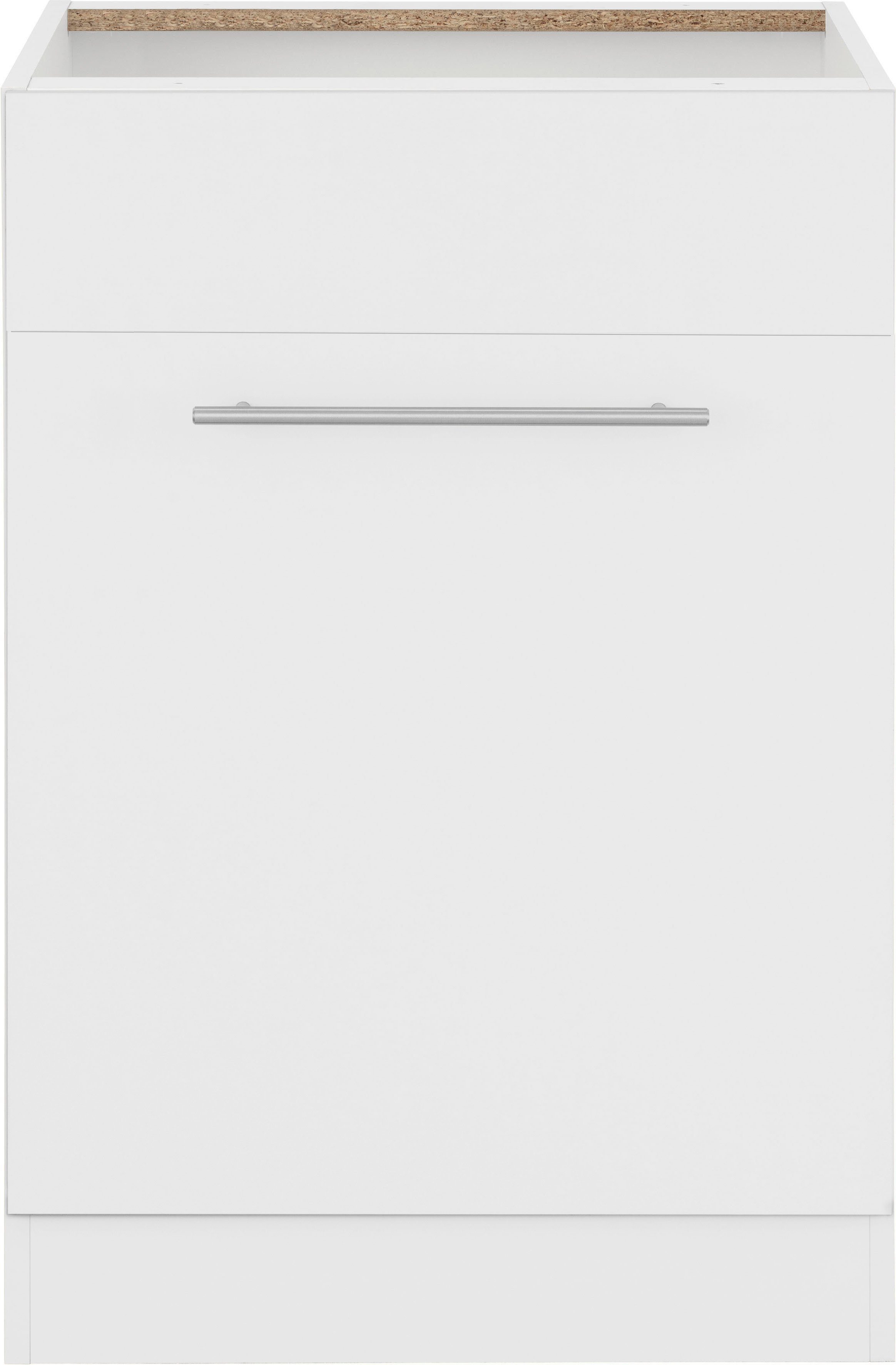 wiho Küchen Spülenschrank Unna weiß/weiß 60 | cm ohne Weiß breit, Arbeitsplatte