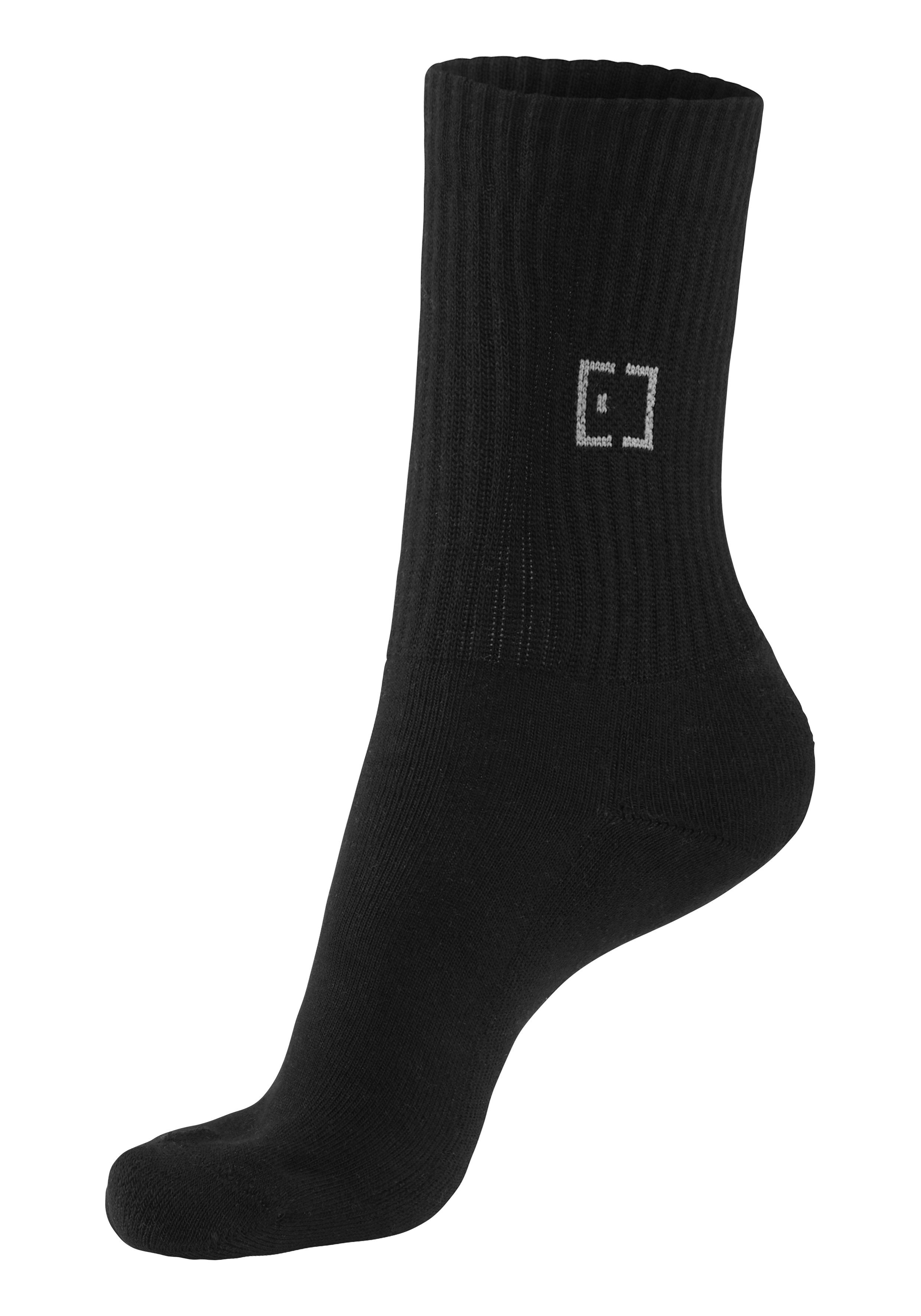 eingestricktem Markenlogo (3-Paar) 3x und schwarz mit Elbsand Schriftzug Socken