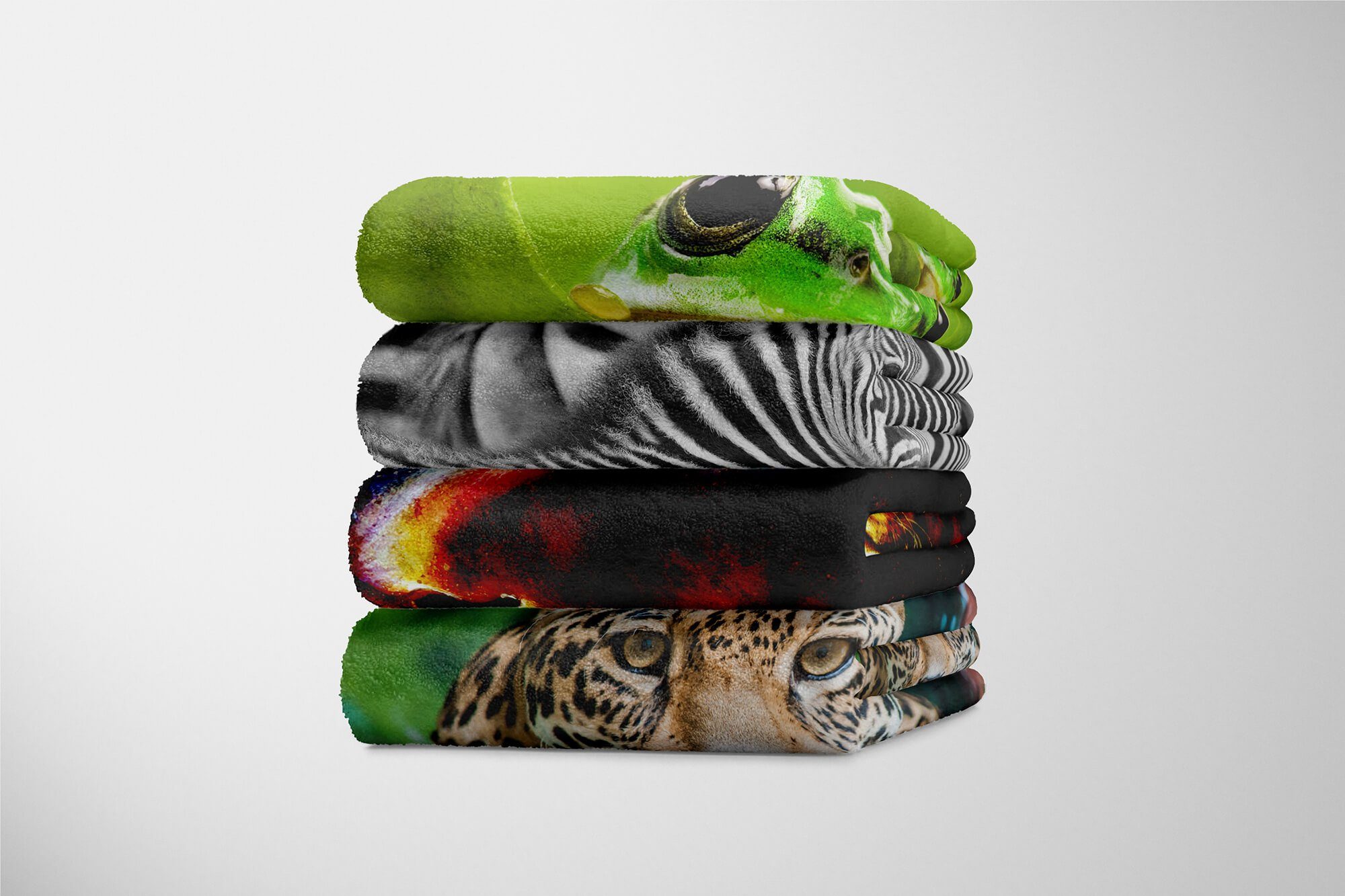 Handtuch Baumwolle-Polyester-Mix Löwe Tiermotiv Art Handtuch (1-St), Sinus mit Kuscheldecke Farbenfroh Ku, Strandhandtuch Handtücher Saunatuch