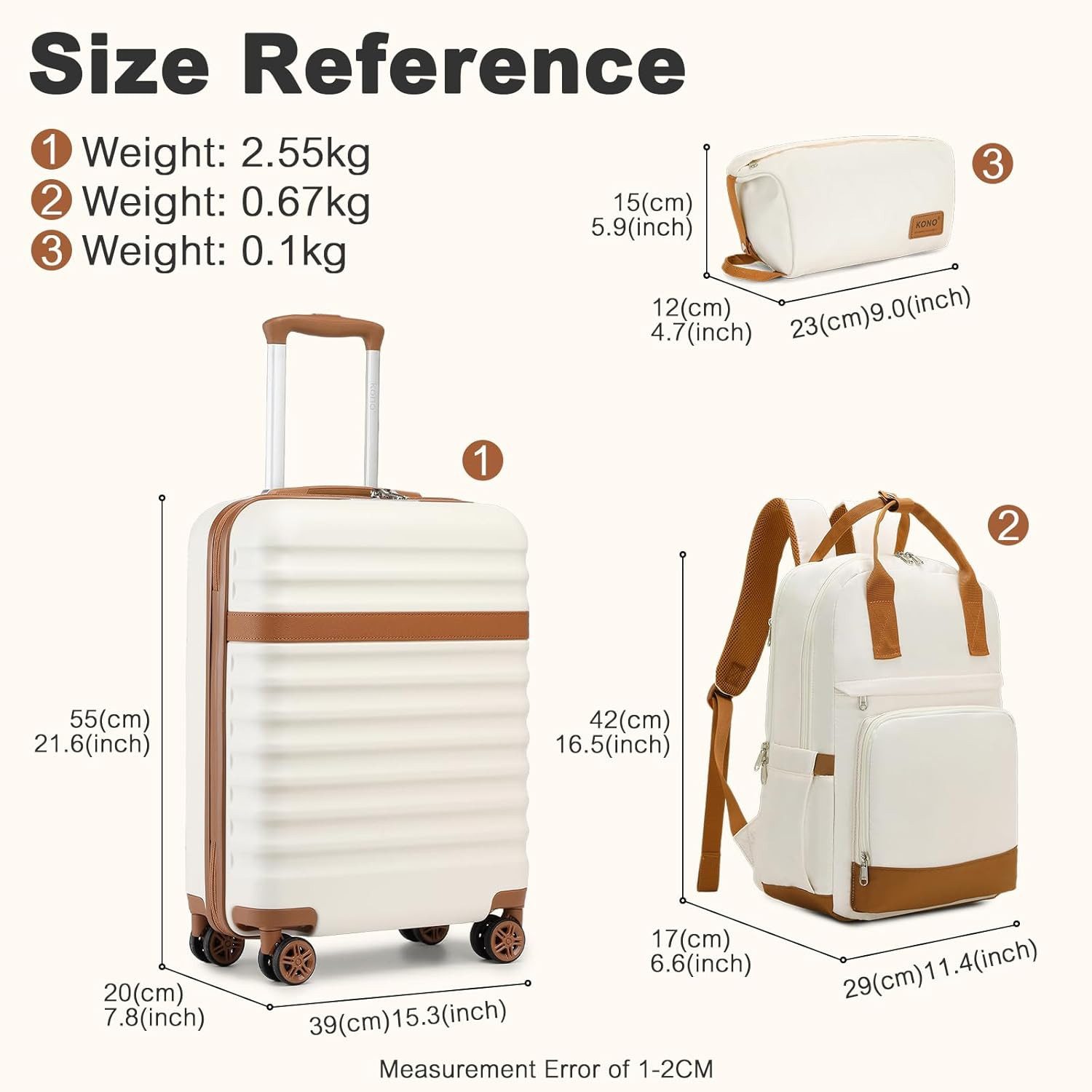 KONO Handgepäck-Trolley Koffer Set Enthält 1 günstig online kaufen