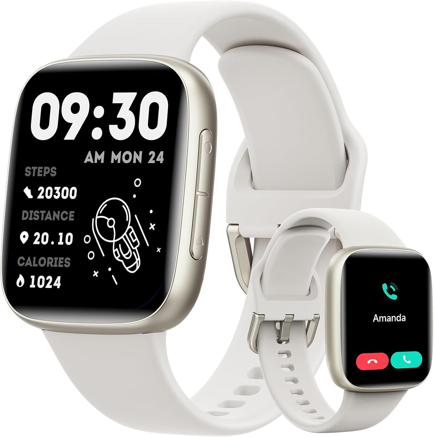 ENOMIR Damen"s Herren"s Multifunktionale uhr mit Herzfrequenz & SPO2 Monitor Smartwatch (1,85 Zoll, Android/iOS), GPS Sportuhr mit Anruffunktion, Schlaftracking & IP68 Wasserschutz