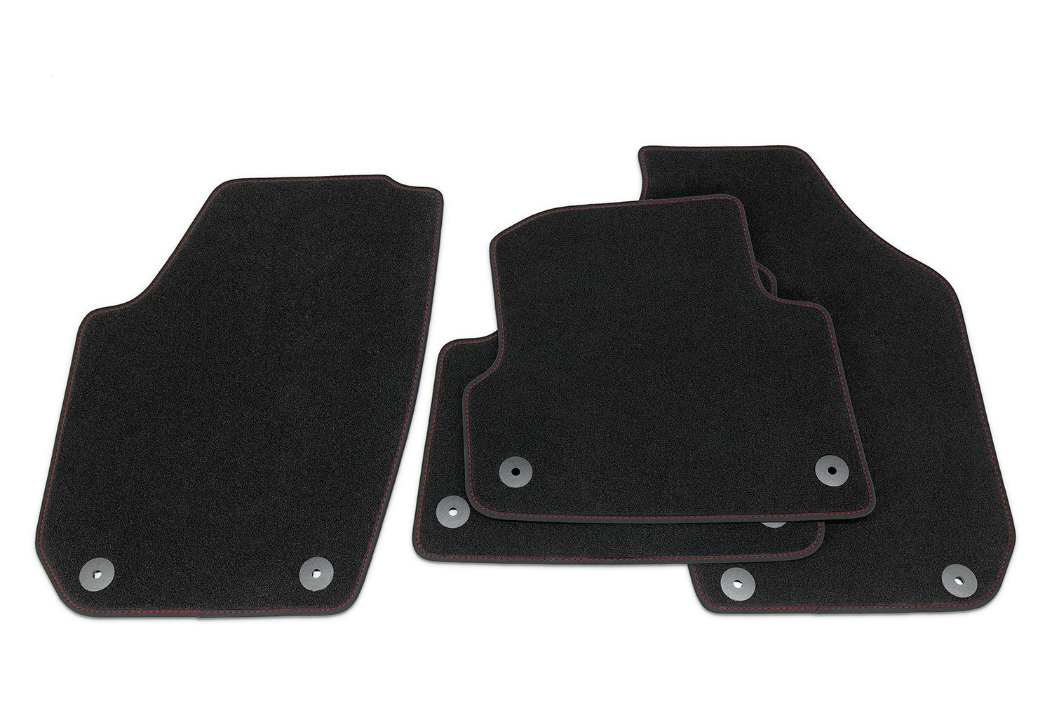 Fabia mit teileplus24 2 Auto-Fußmatten Set 2007-2014 109 Fußmatten Skoda Velours kompatibel