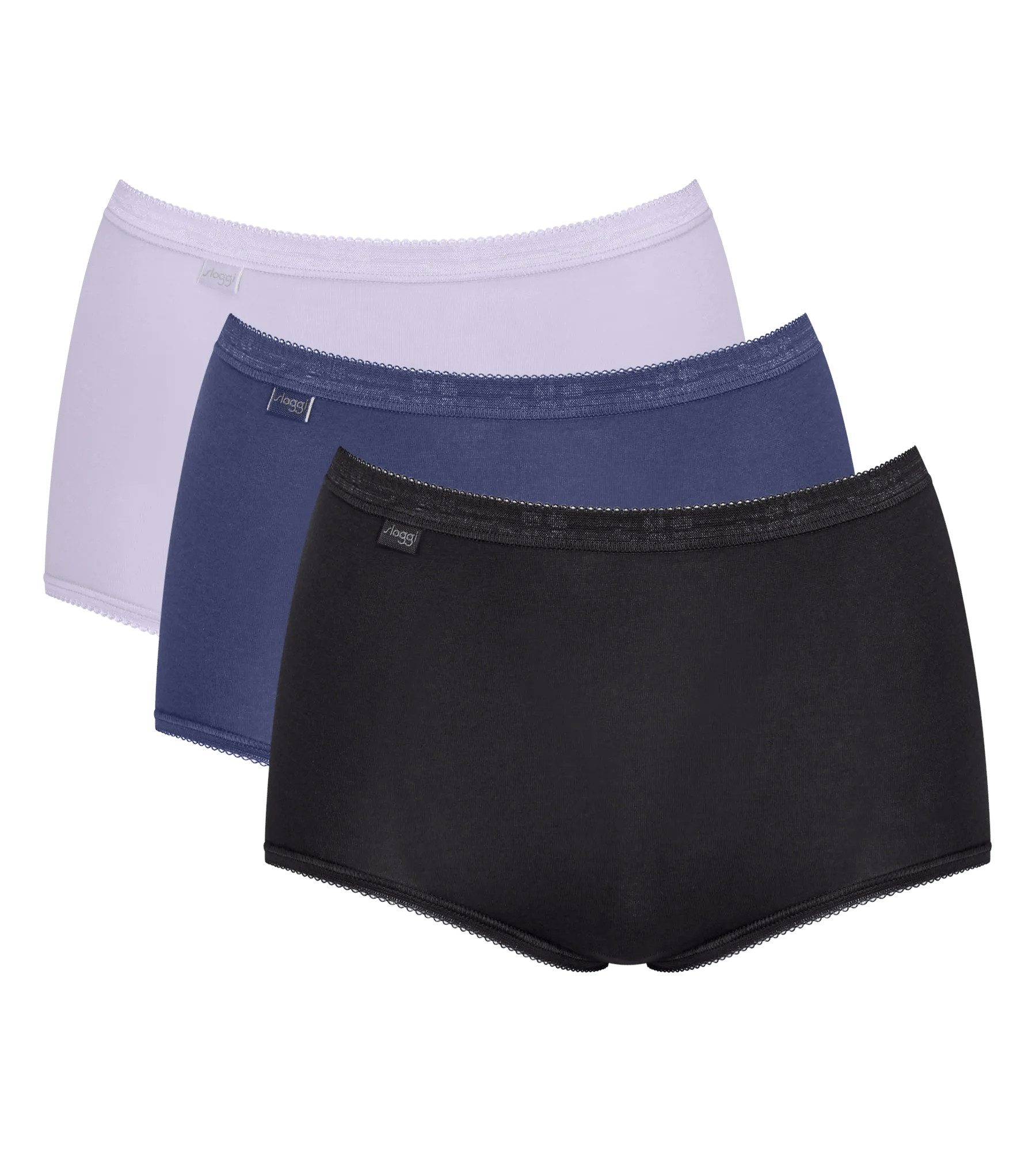 sloggi Maxislip Basic+ Maxi (3er Pack) perfekter Sitz, Cotton-Mix, hohe Taille