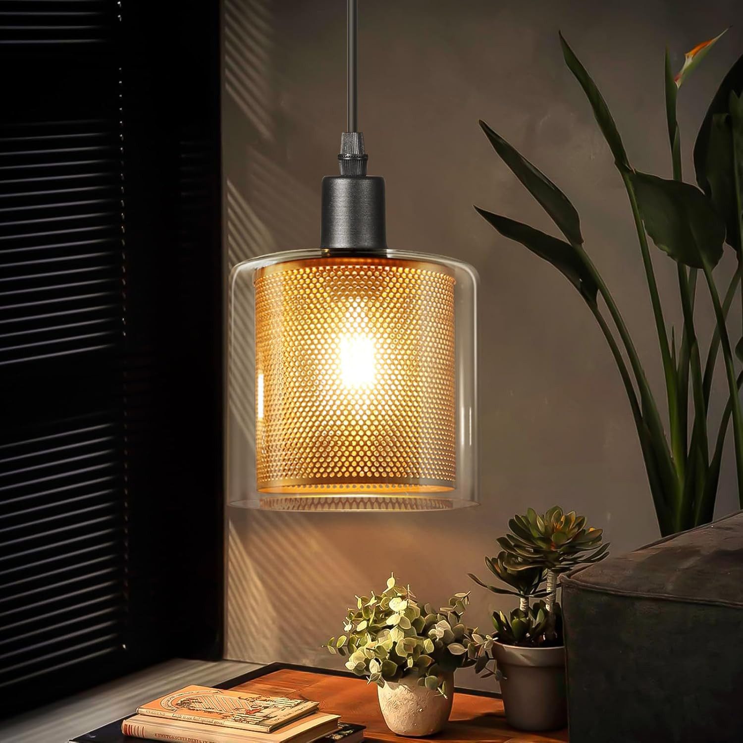 Nettlife Pendelleuchte Pendelleuchte mit Goldkäfigen und Glasschirmen, HÖHE günstig online kaufen