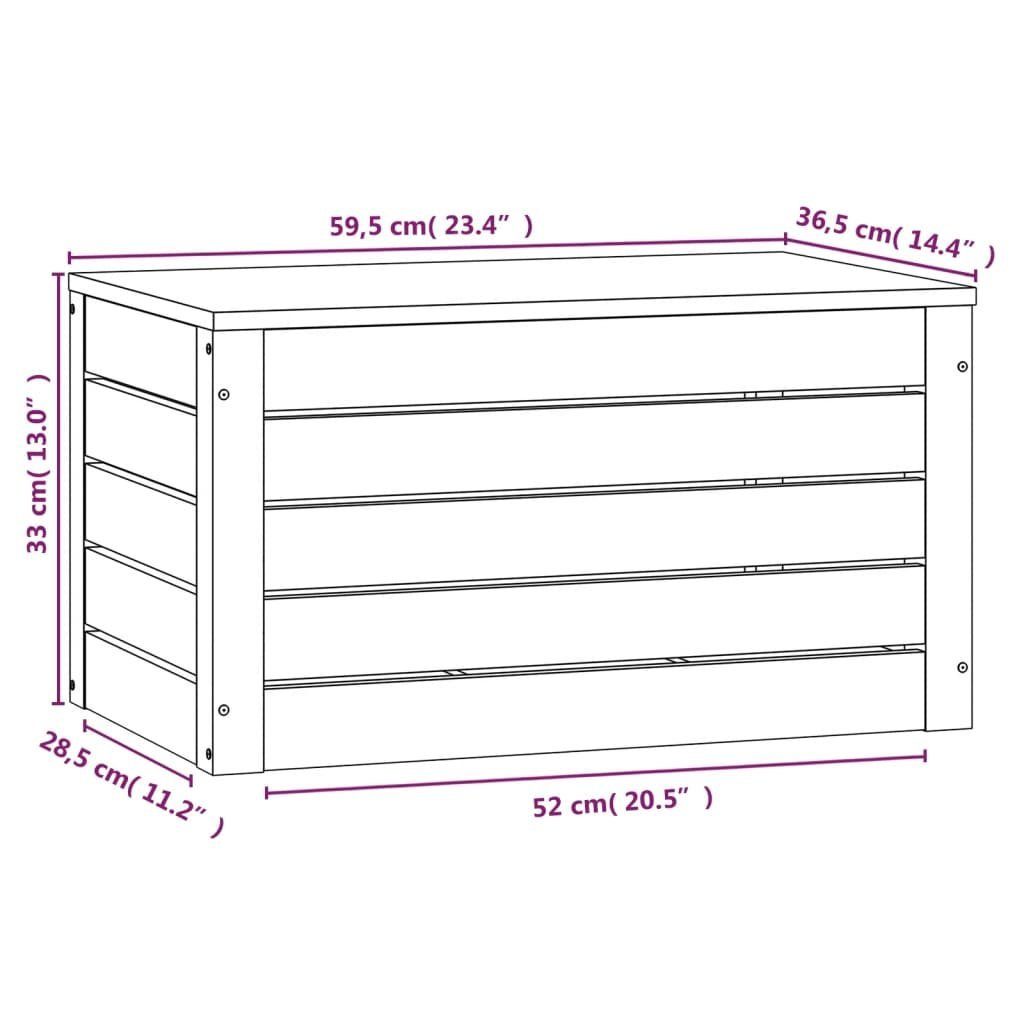 vidaXL Kleiderschrank Massivholz Truhe Honigbraun Kiefer 59,5x36,5x33 (1-St) cm