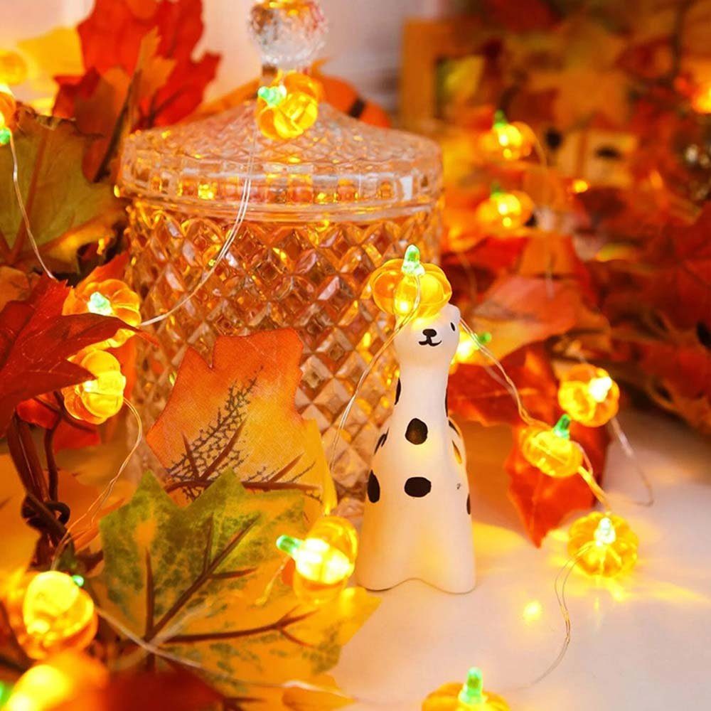 LED-Lichterkette Sunicol für Hochzeit Kupferdraht, Herbst Party Kürbis Deko, Eichel Warmweiß, Lichter Halloween Batterie, Weihnachten 2M/3M,