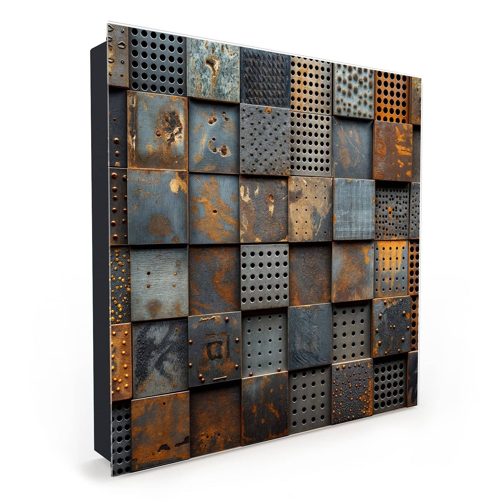 Primedeco Schlüsselkasten Magnetpinnwand mit Glasfront Gelochte Metallplatt günstig online kaufen