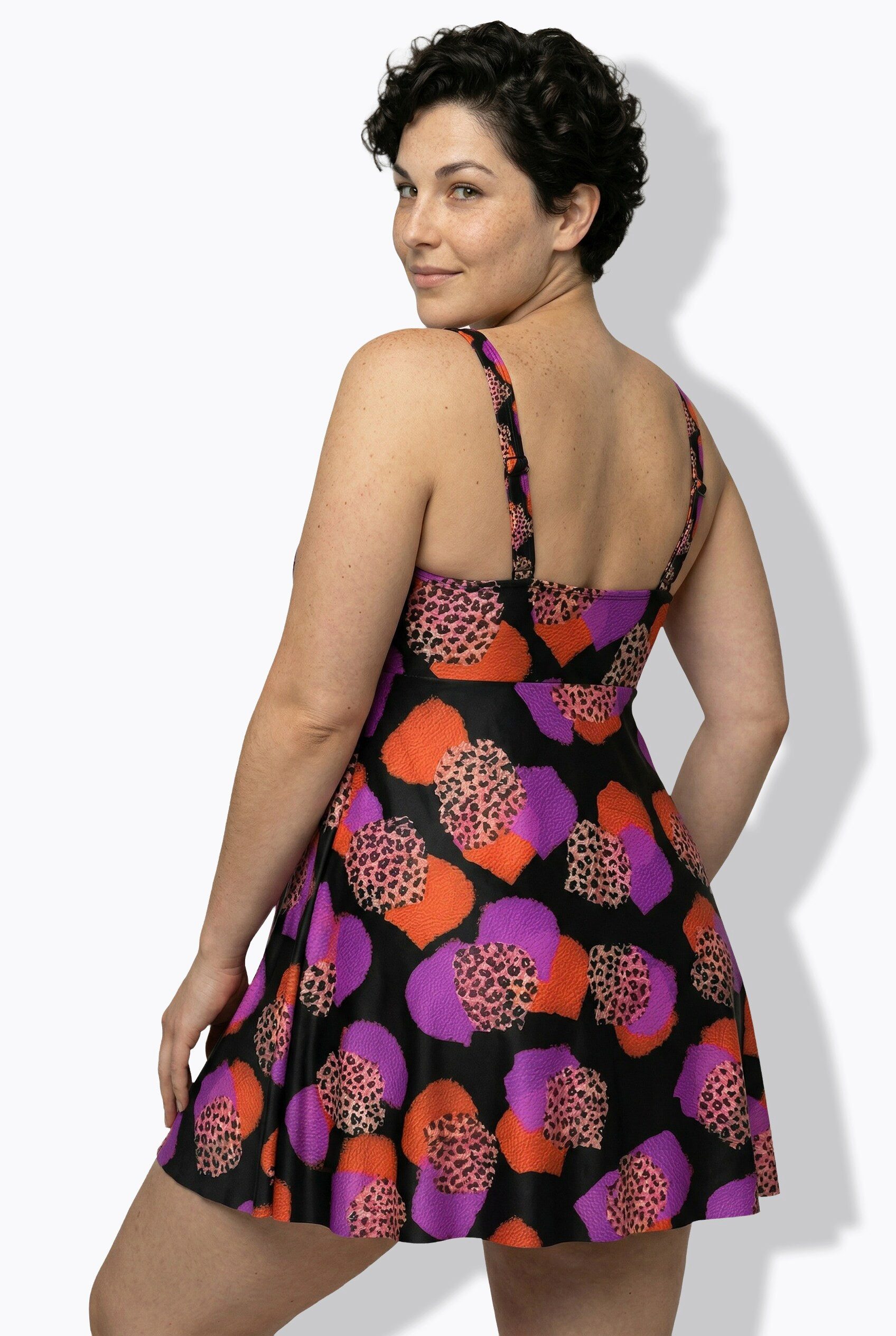 Ulla Popken Badekleid Badekleid Leomuster Softcups Schleife
