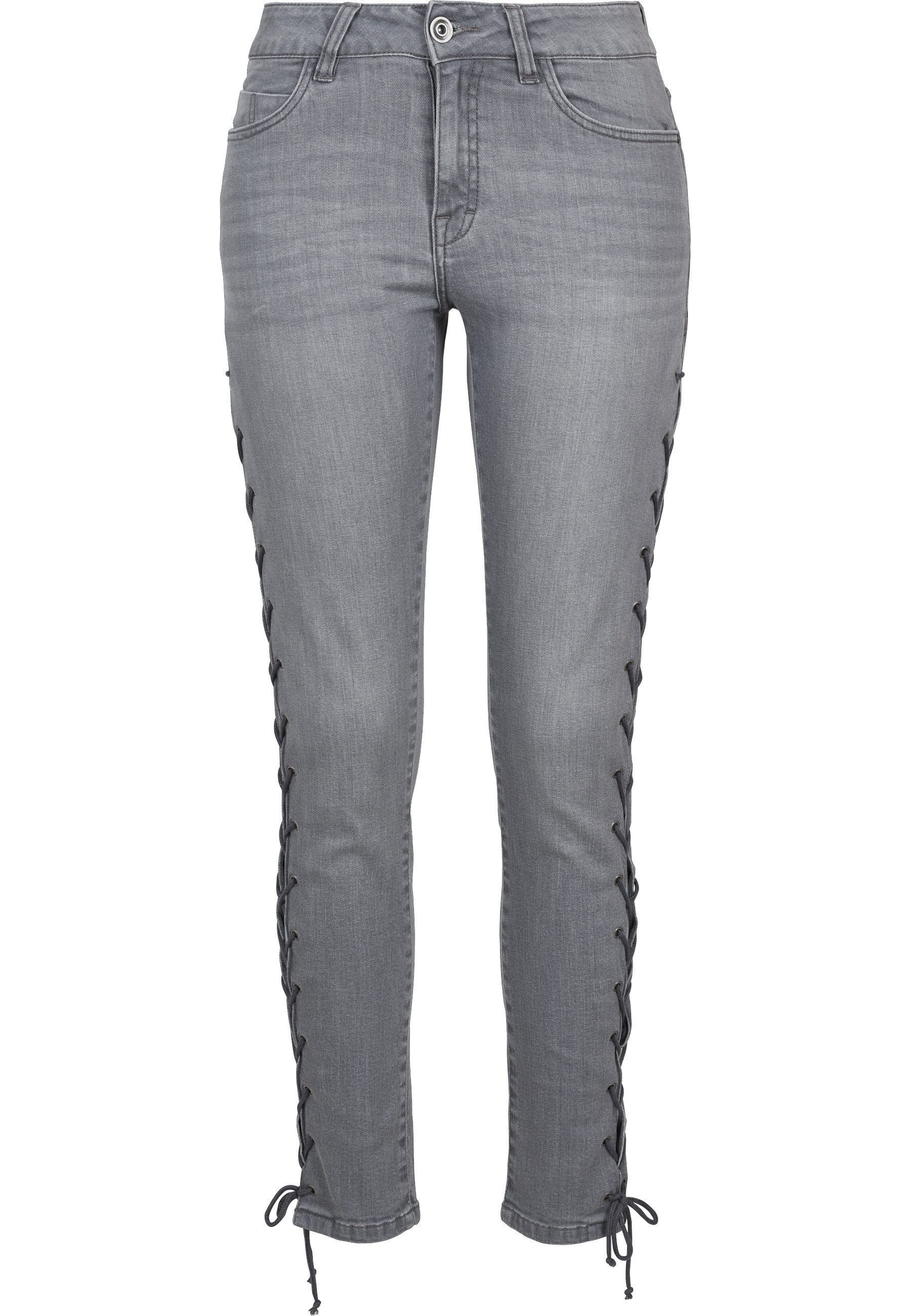 URBAN CLASSICS Bequeme Jeans Urban Classics Damen Ladies Denim Lace Up Skinny Pants (1-tlg)