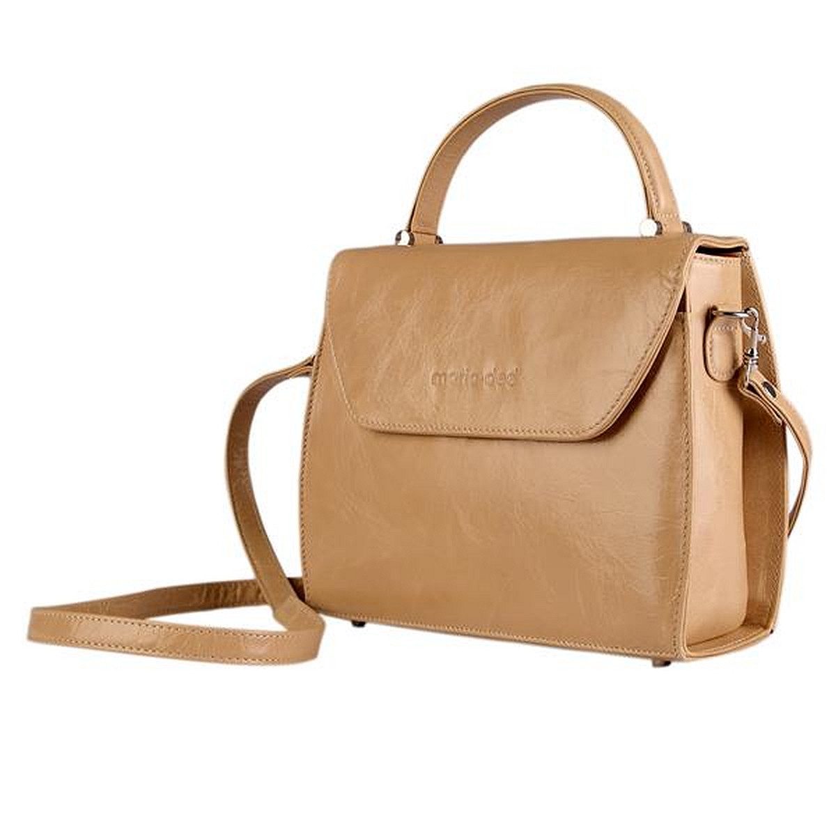 maria-dee Schultertasche Handtasche Anette beige echt Leder (sehr langlebig, 1-tlg., Lederfutter), tolles echt Leder
