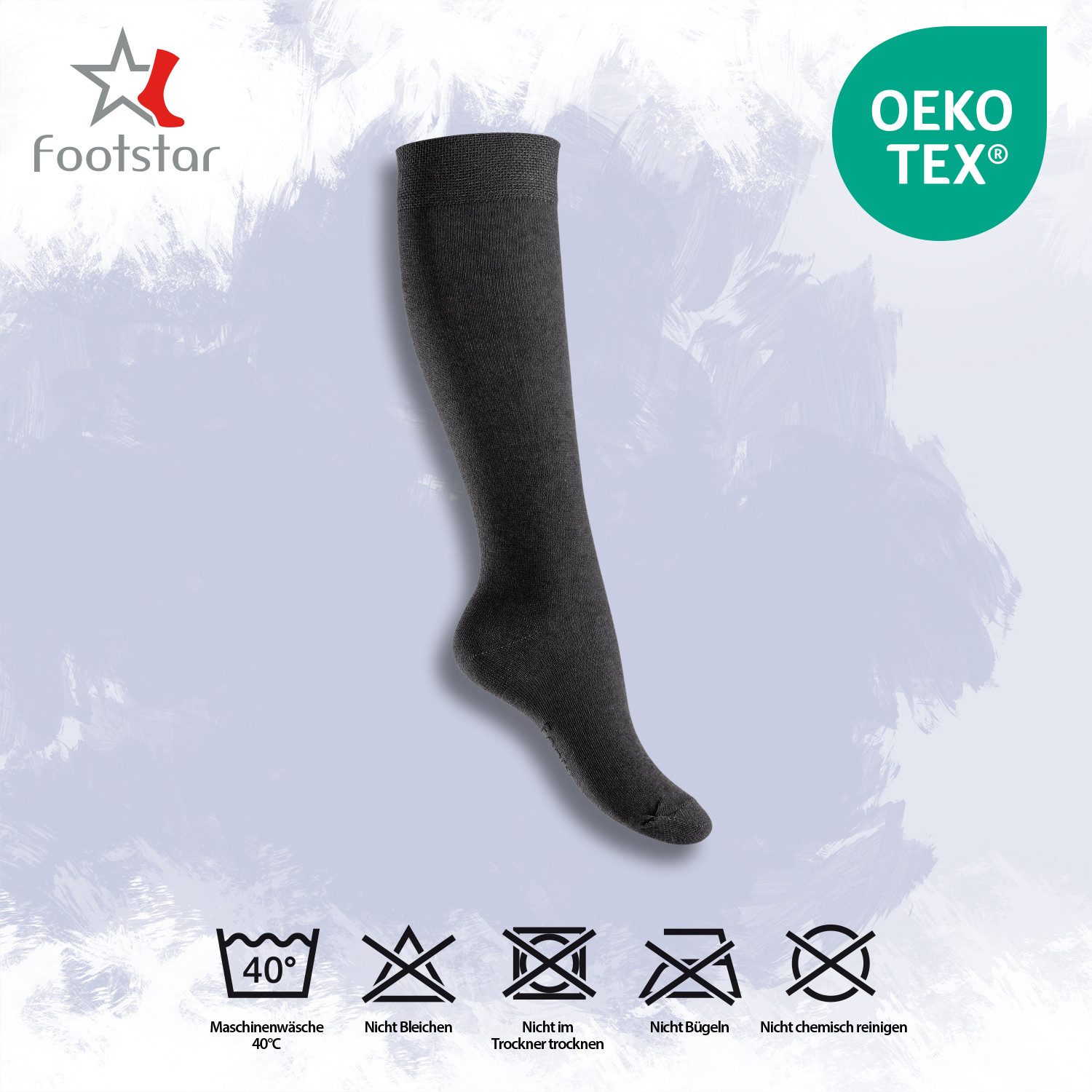 Footstar Langsocken EVERYDAY! 5 PAAR Damen & Herren Kniestrümpfe Lange Socken kniehoch