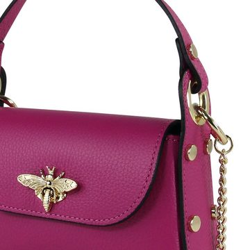 Toscanto Umhängetasche Toscanto Damen Umhängetasche Leder Tasche (Umhängetasche), Damen Umhängetasche Leder, pink, fuchsia, Größe ca. 19cm