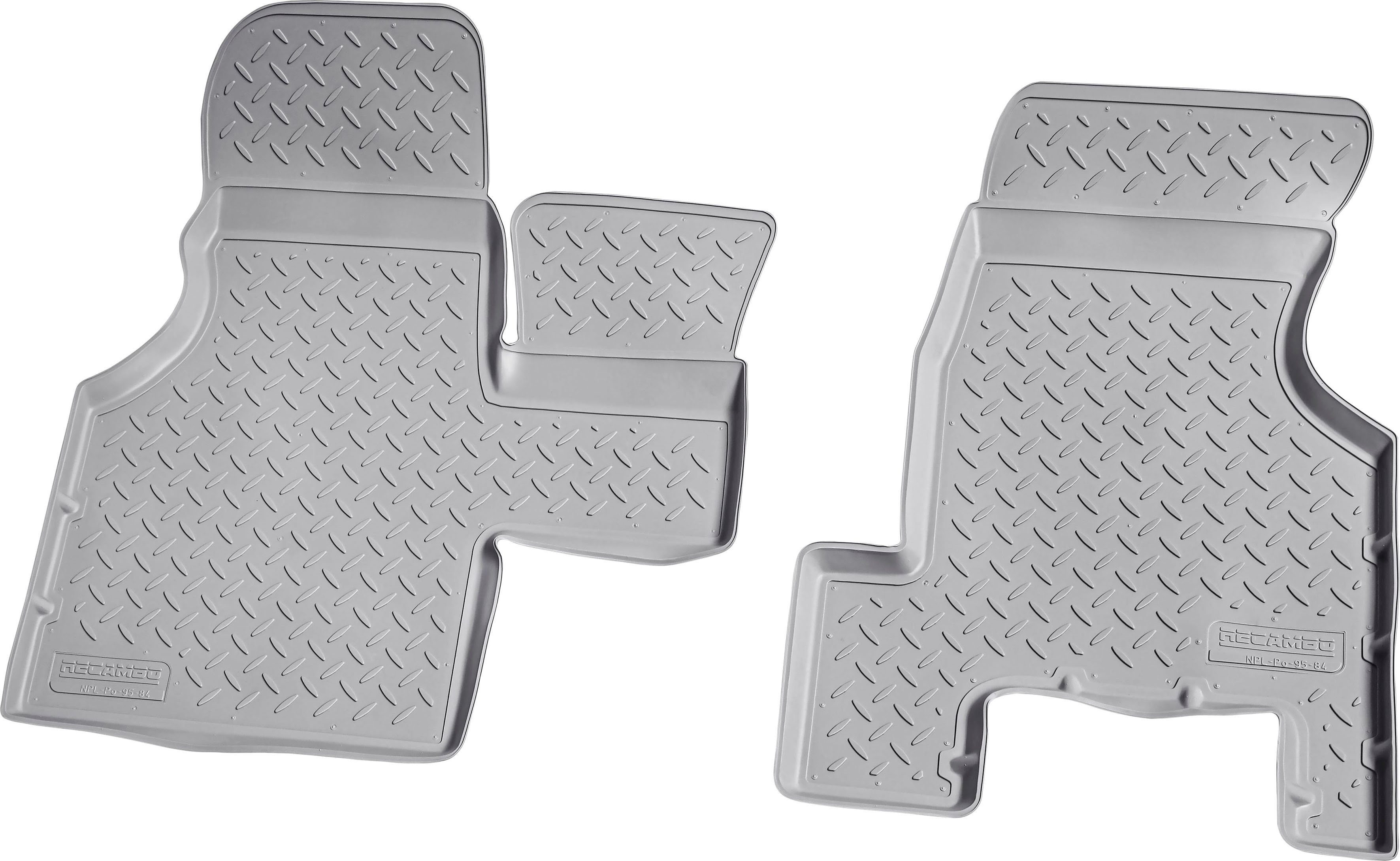RECAMBO Passform-Fußmatten CustomComforts (2 St), für VW T4, 1990 - 2003  vorne, perfekte Passform, Hohe Gummiqualität (TPE Material) – längere  Lebensdauer der Automatten